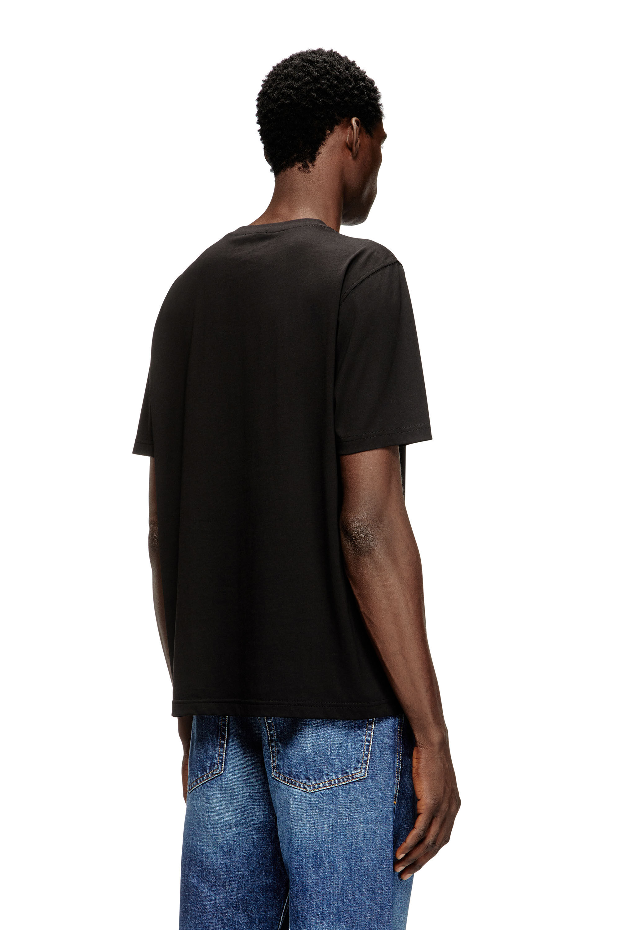 DIESEL Tシャツ ブラック XS Men's T-shirt with micro metal logo | Black | Diesel TR