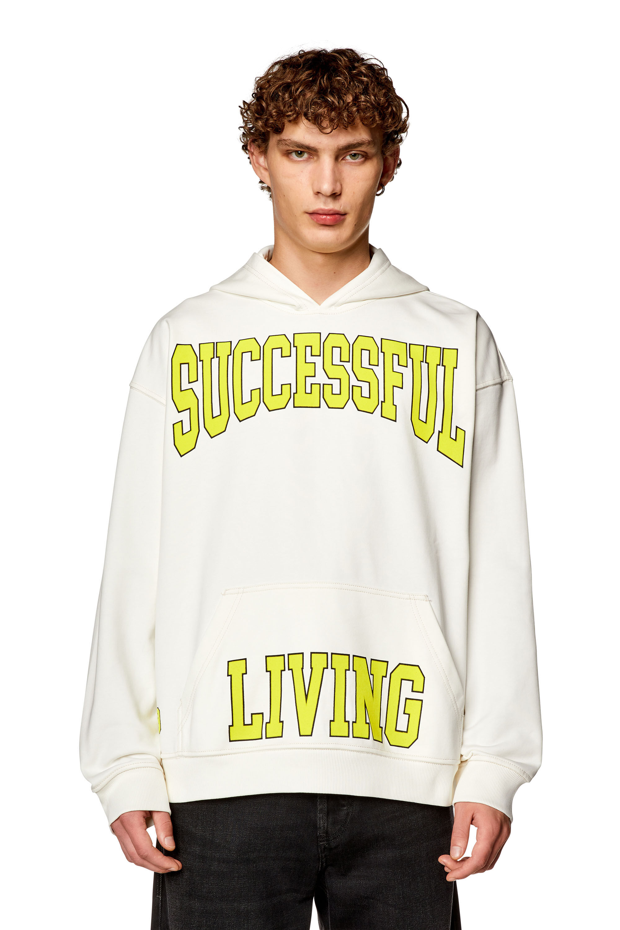 Men's Hoodie with college prints | White | Diesel
