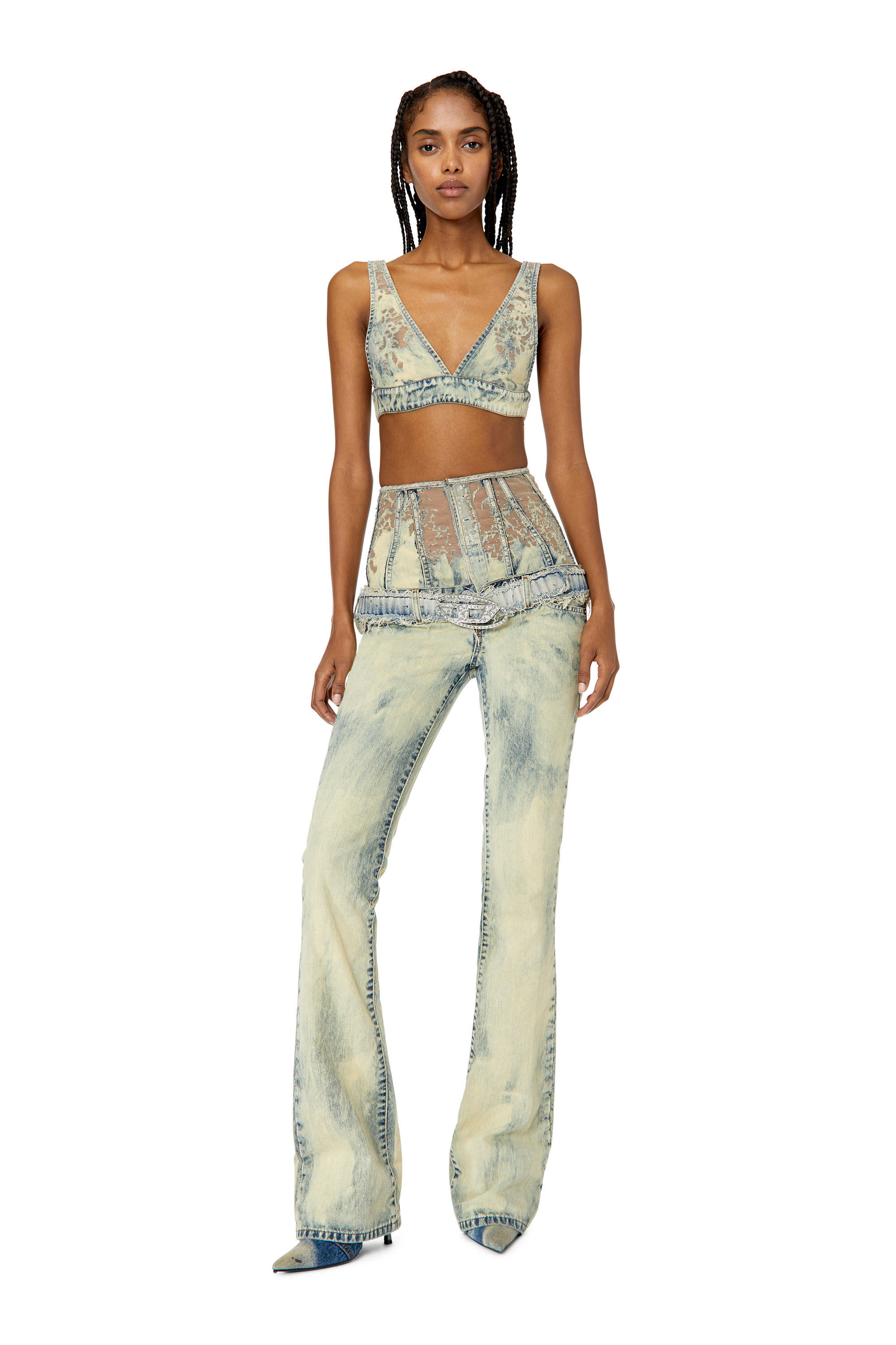 1969 D-Ebbey 068GP Woman: Bootcut and Flare Light blue Jeans