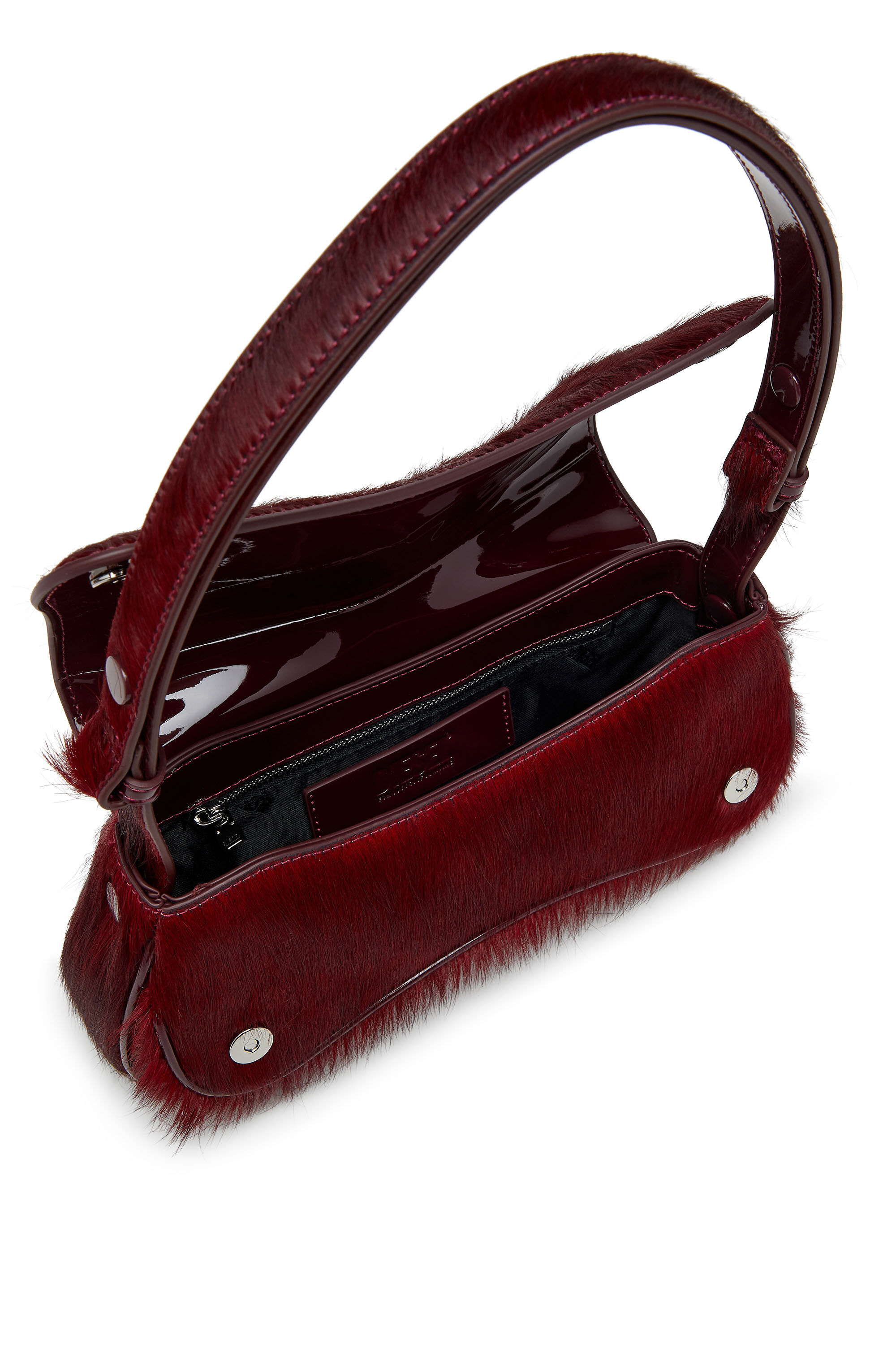 Diesel - PLAY CLUTCH, Woman's Play-Clutch in coloured hairy leather in Burgundy - 2