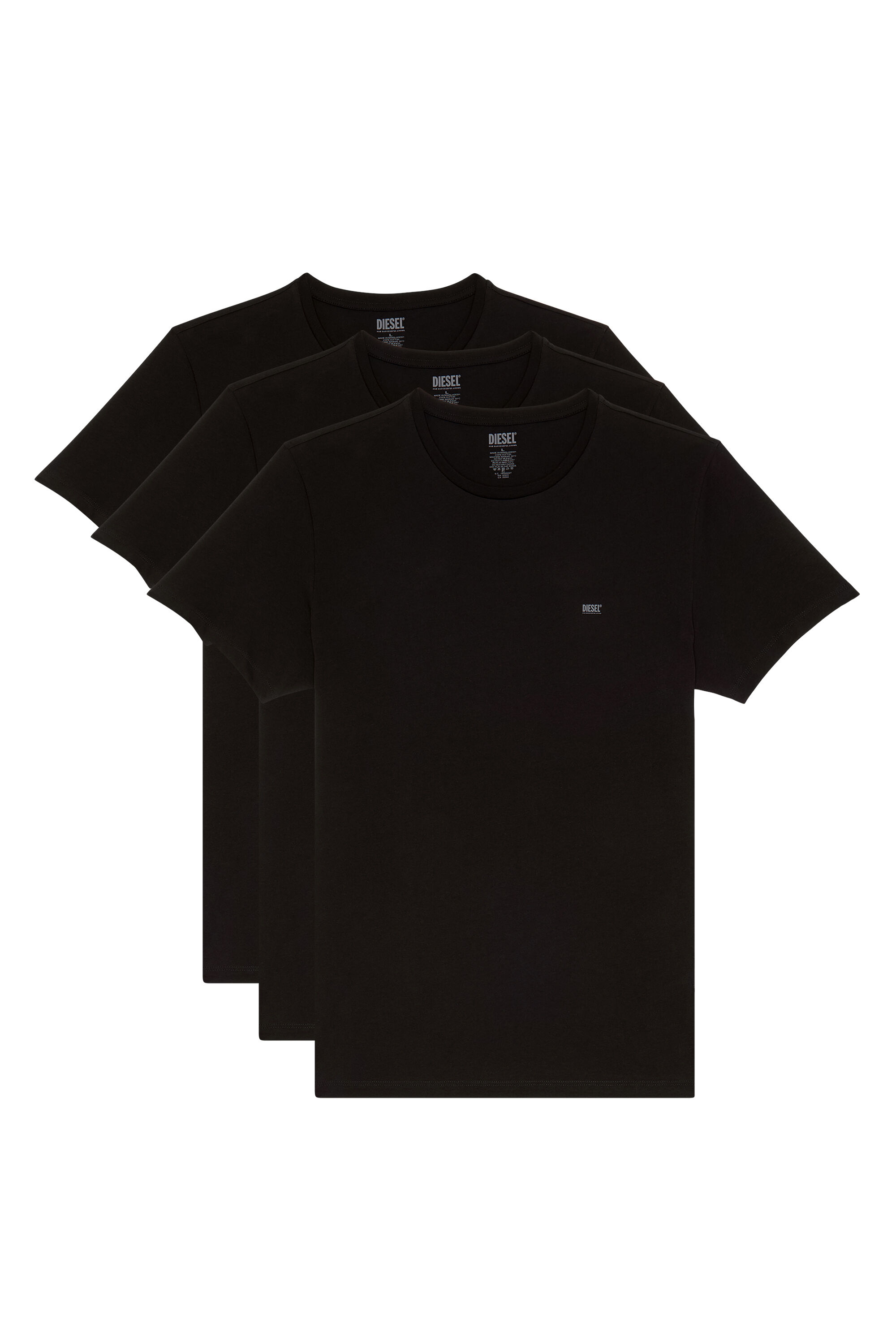 Diesel - UMTEE-JAKETHREEPACK, Man Three-pack crew-neck T-shirts in Black - Image 2