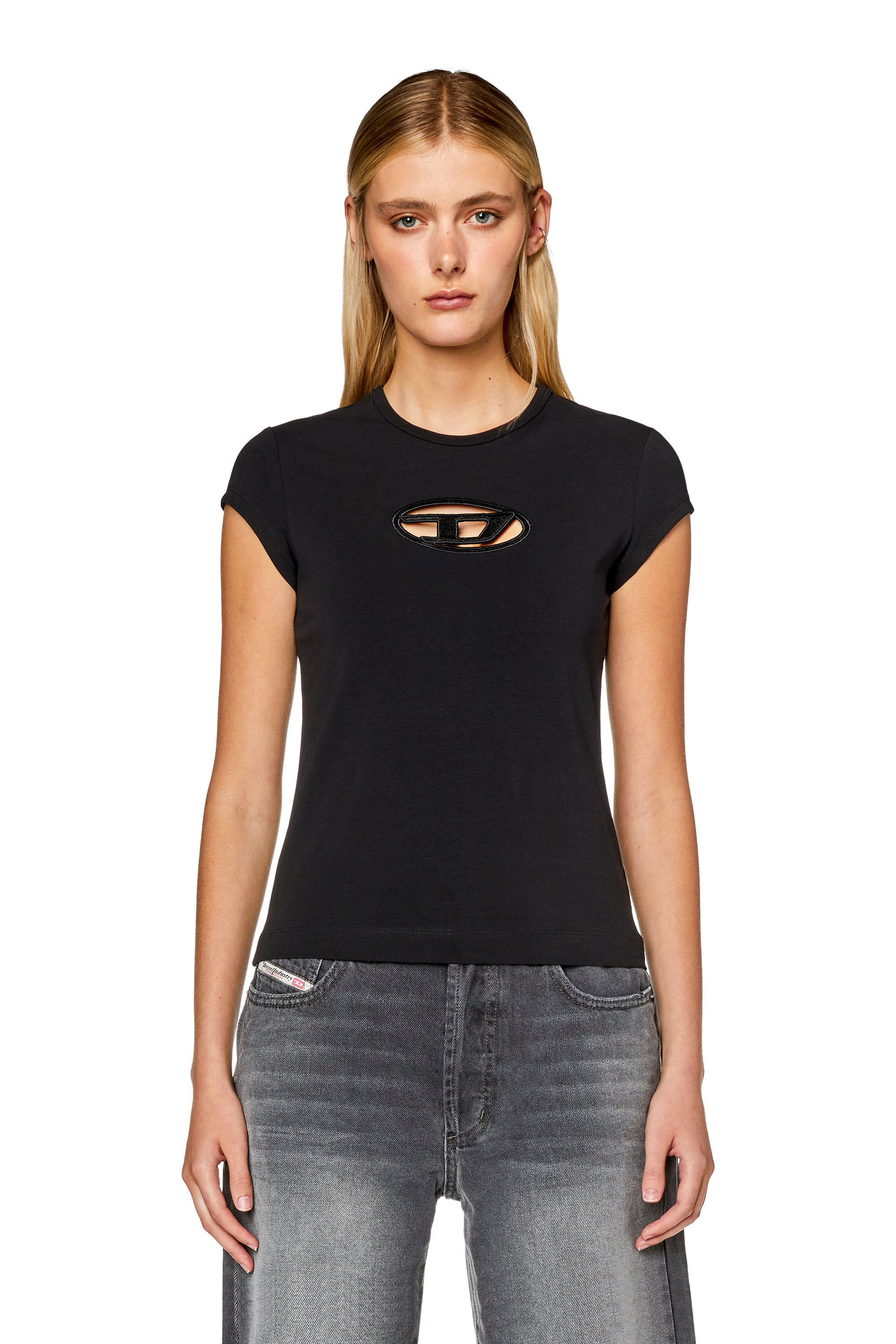 ★決算特価商品★ T-ANGIE Diesel | logo D cut-out with T-shirt Cotton Woman: トップス