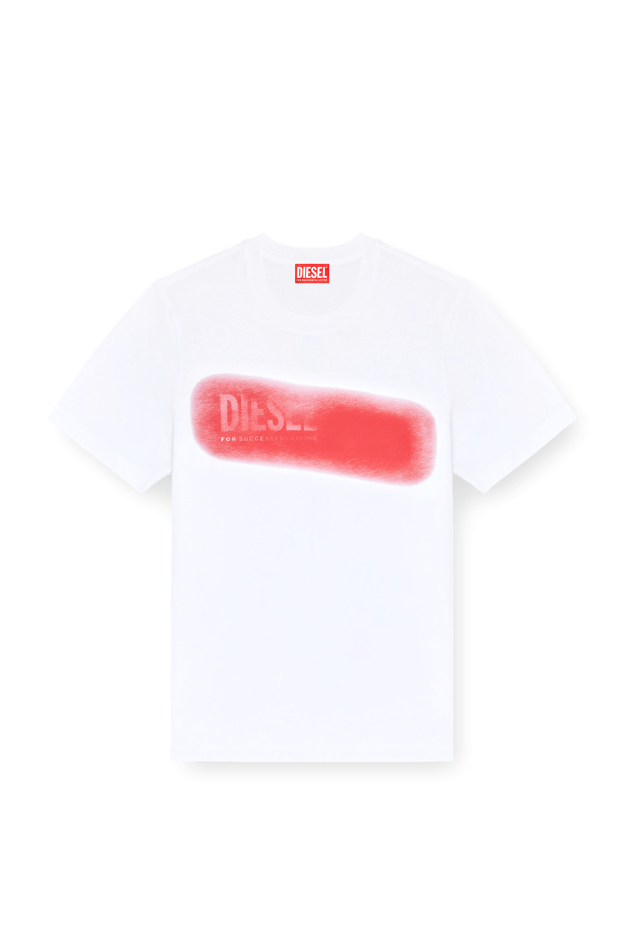 Diesel - T-ADJUST-AA5, Man's Cotton T-shirt with spray logo print in White - 2