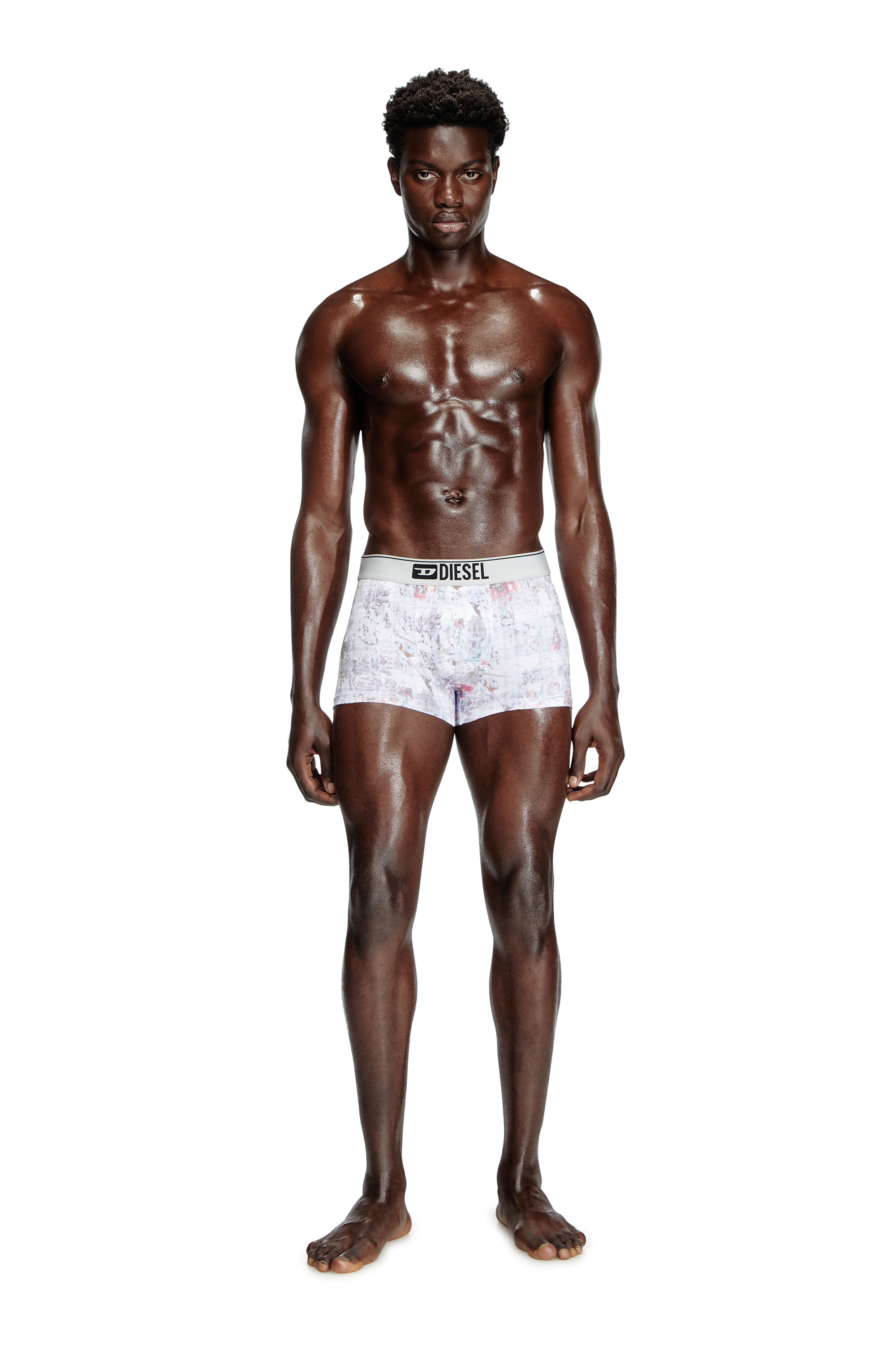 Diesel - DAMIEN-THREEPACK, Man's Three-pack boxer briefs with floral motif in Pink/Black - 1