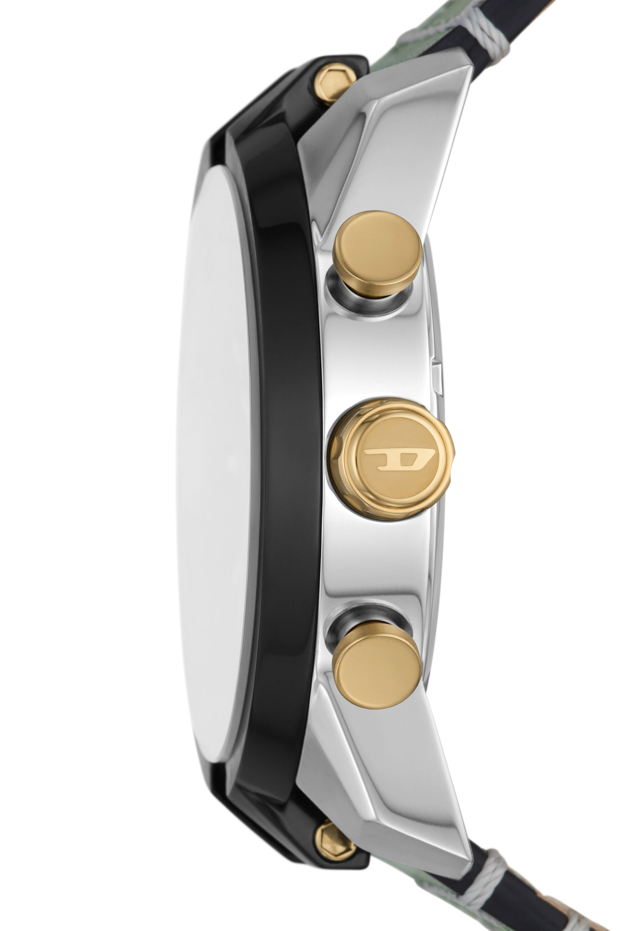 DZ4588 Man: Split chronograph green leather watch | Diesel