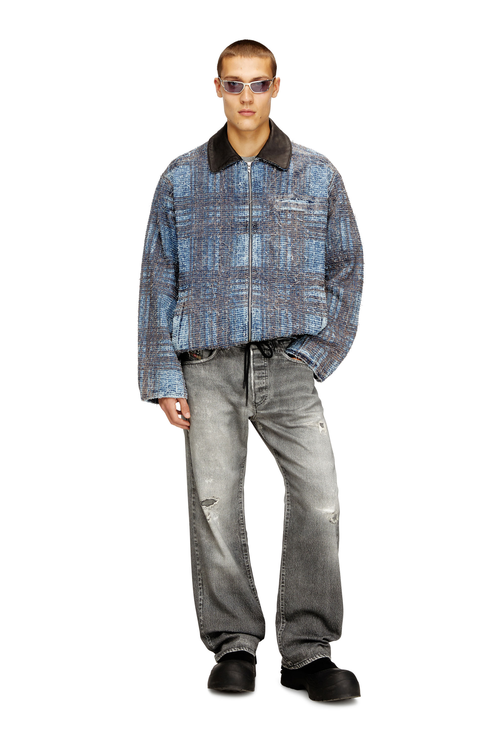 Men's Jacket in graphic bouclé denim | Multicolor | Diesel TR