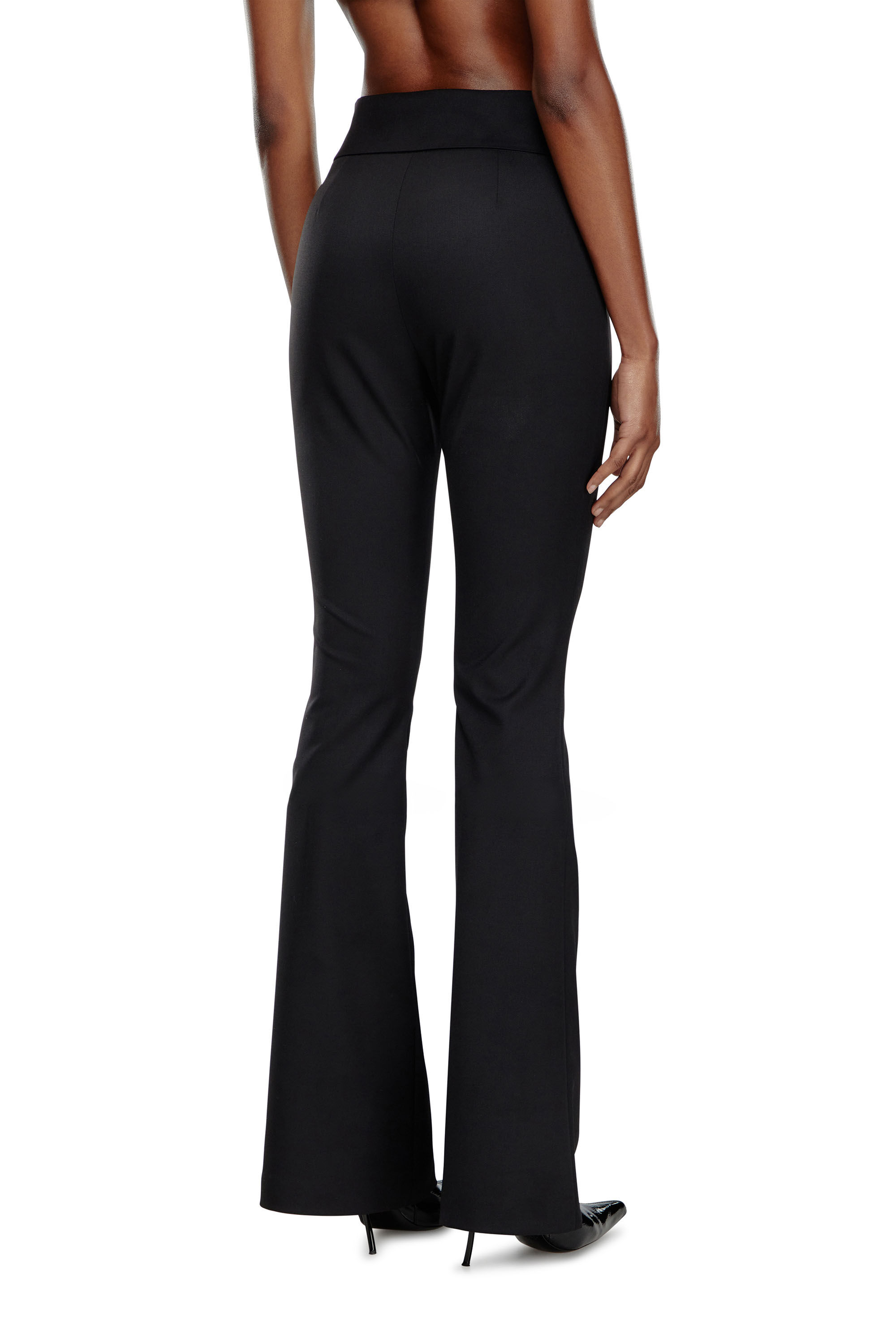 パンツ P-ERSEUS PANTS Women's Twill pants with metal Oval D plaque | Black | Diesel