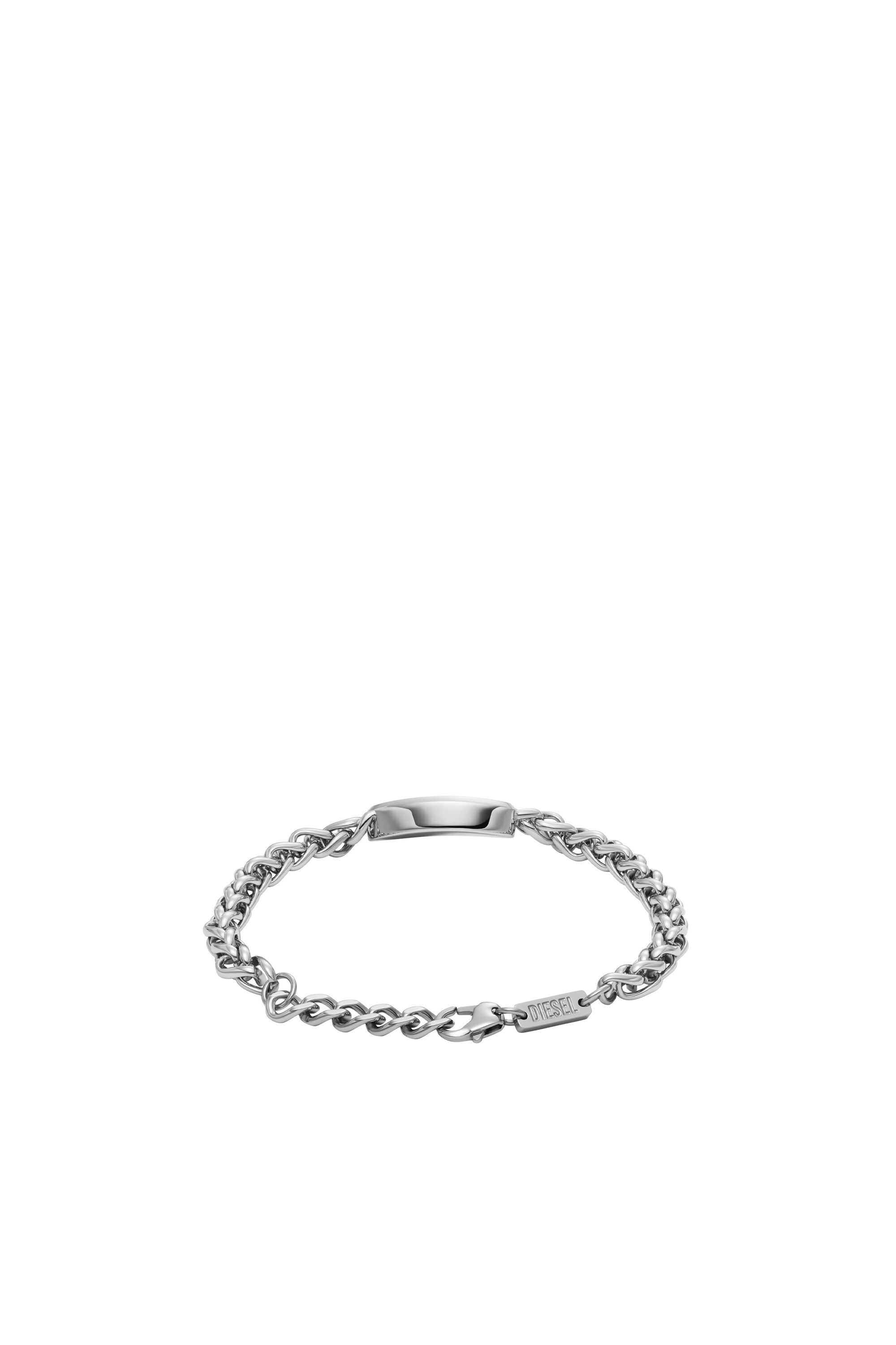 Women's Red enamel and stainless steel chain bracelet | Silver | Diesel