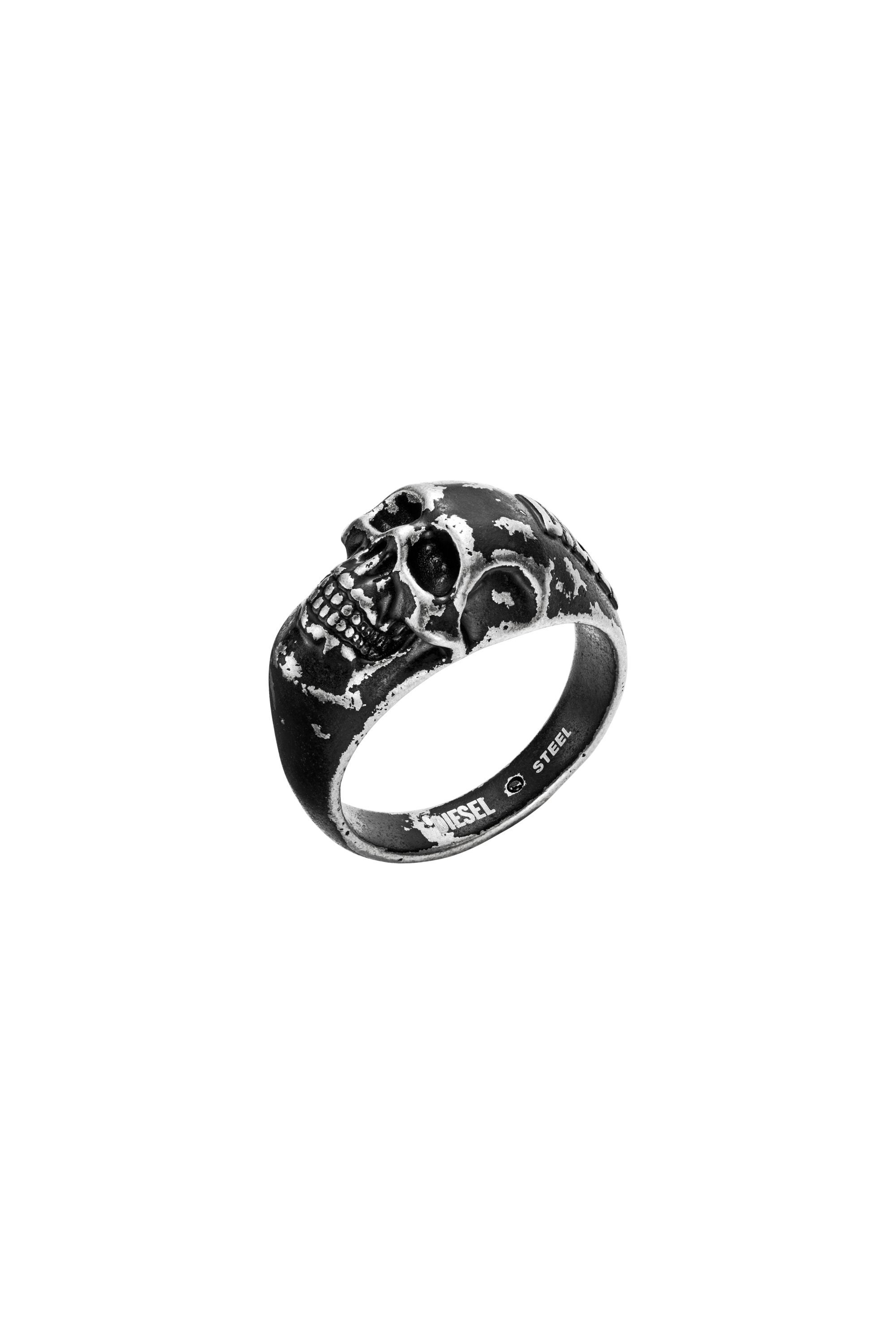 Women's Stainless Steel Skull Ring | Black | Diesel