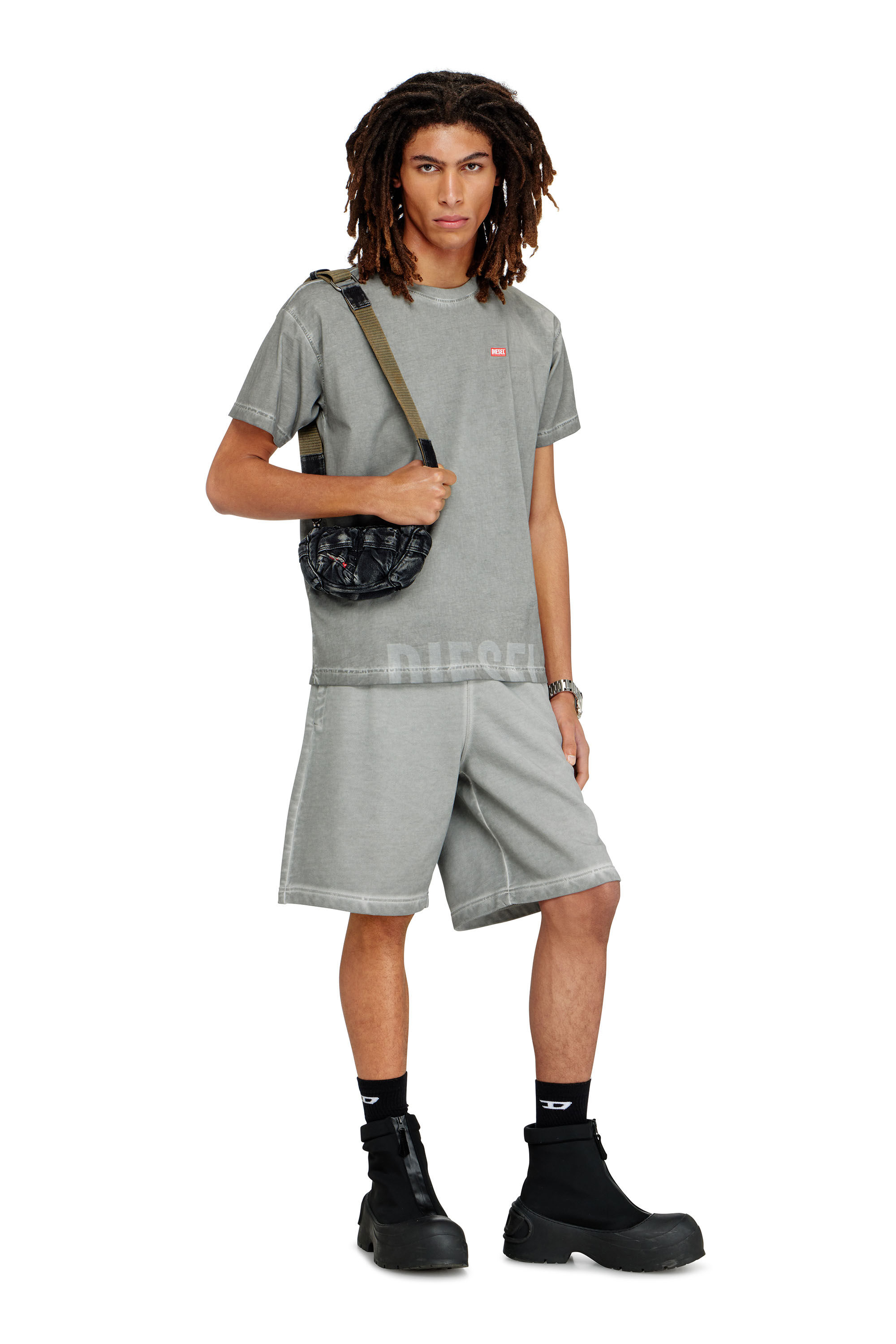 Diesel - MULTI-PKTS CROSSBODY XS X, Unisex's Multi-Pkts - Small bag in washed denim in Dark grey - 6