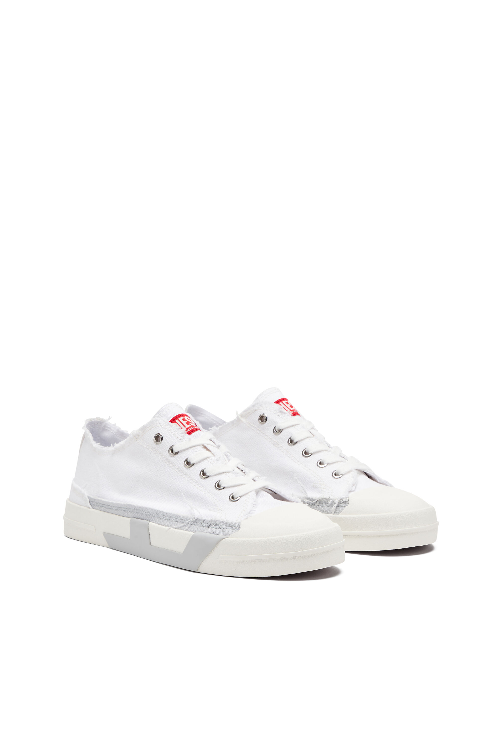 スニーカー DIESEL | S-D-VERSE LOW GRAVEL/SMOKED PEARL/RACING RED Men's S-D-Verse-Dirty-effect canvas sneakers | Multicolor