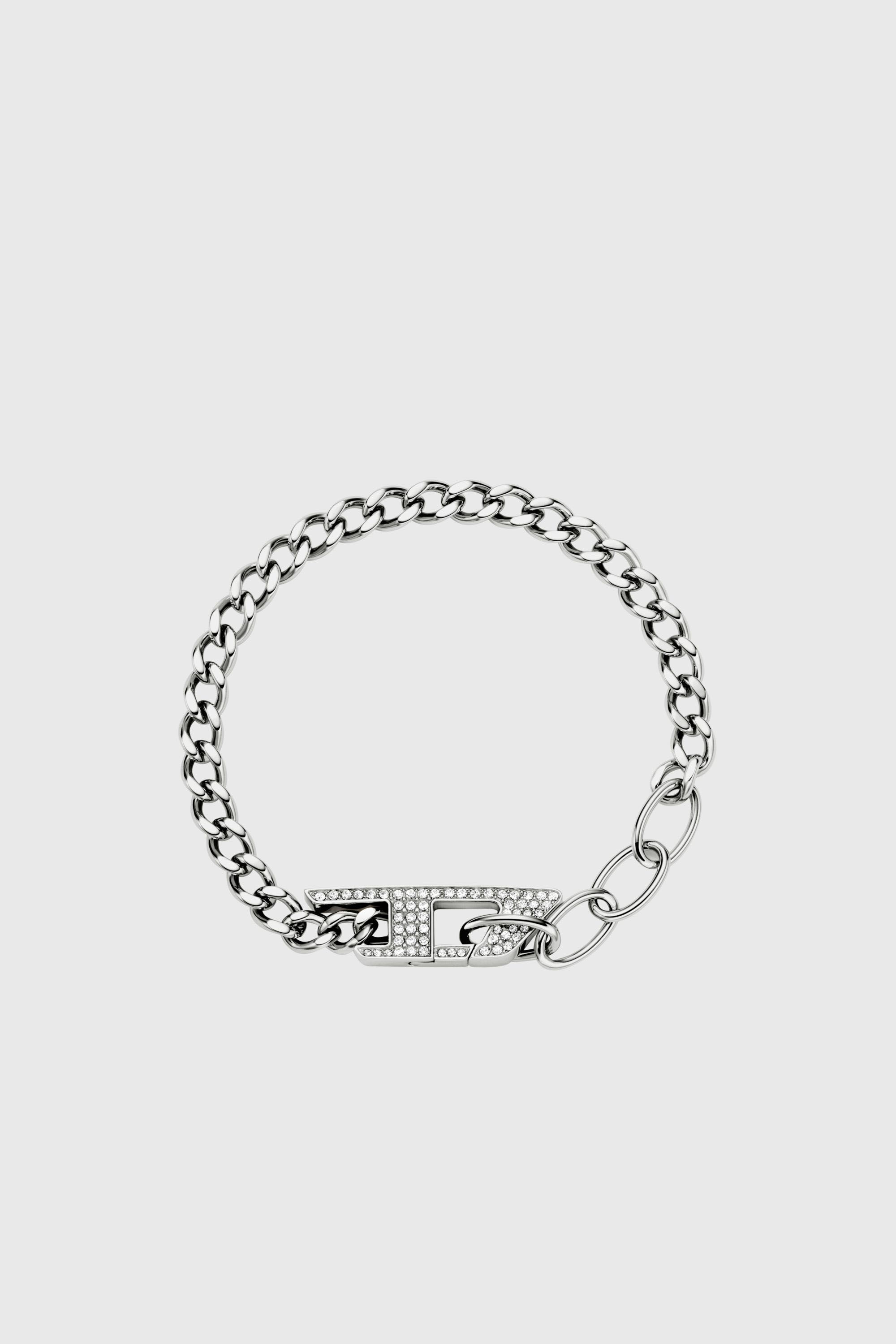 Women's Stainless steel glitz chain bracelet | Silver | Diesel