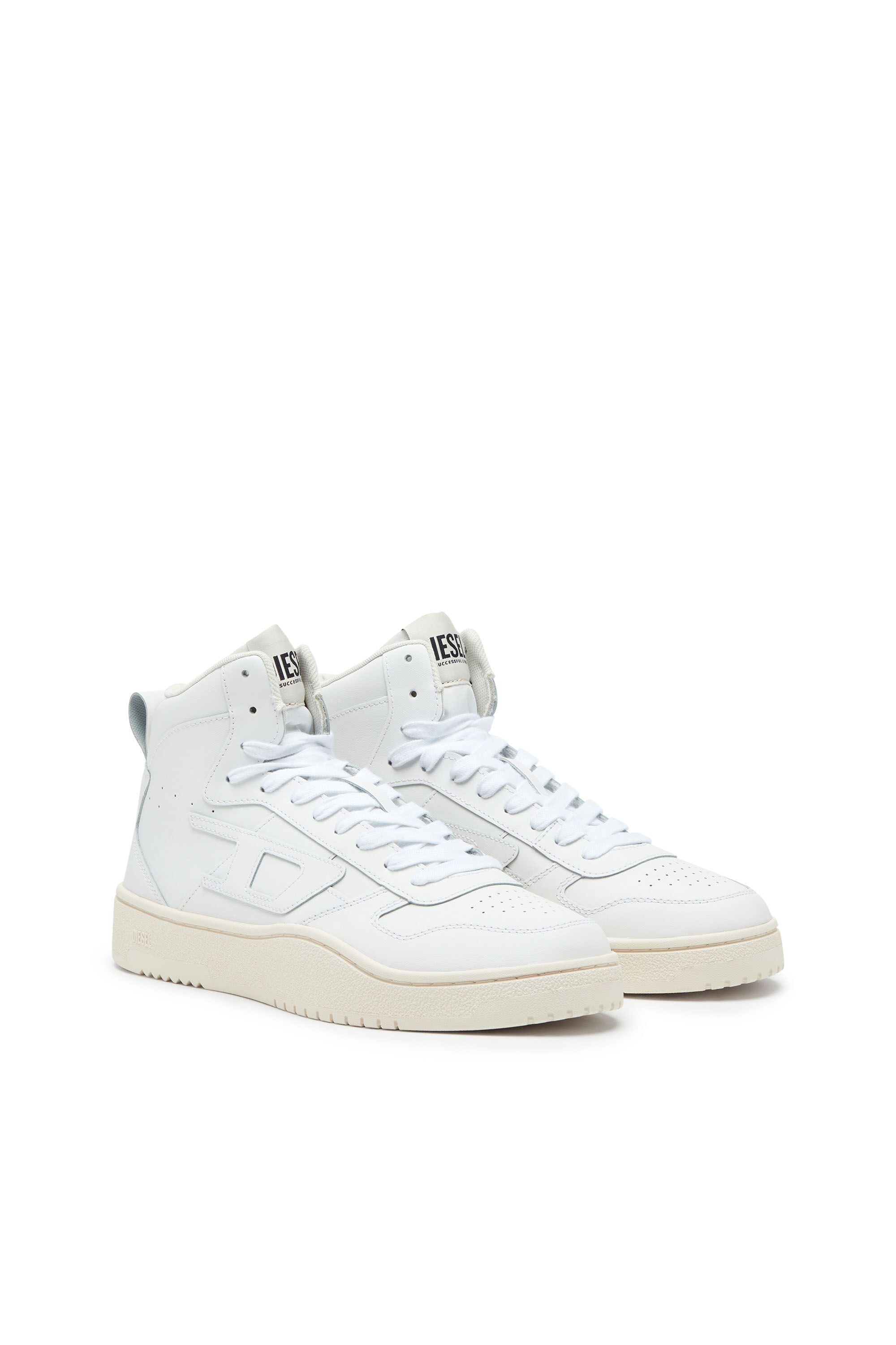 Men's S-Ukiyo-High-top sneakers in leather | White | Diesel