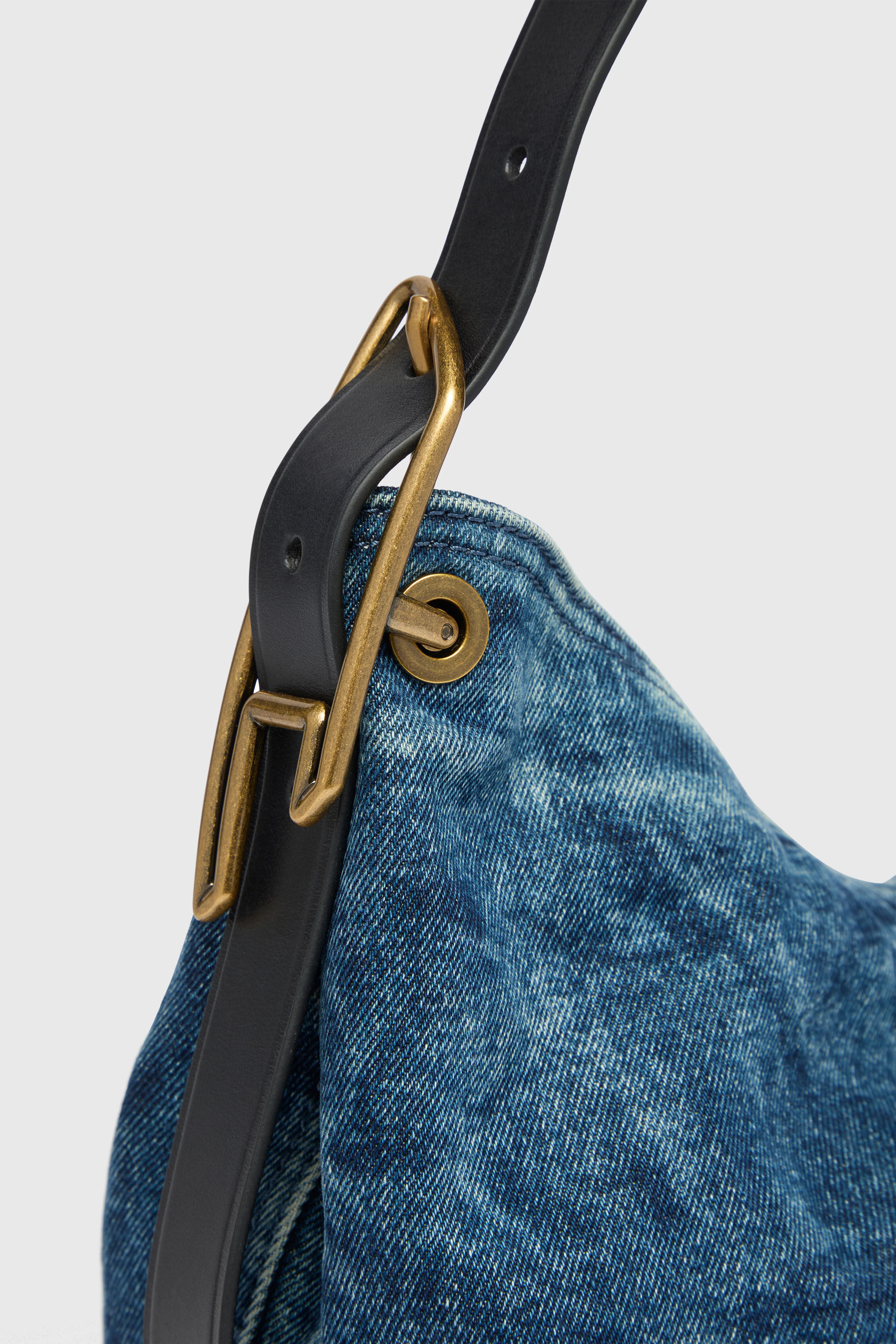 Women's D-Line-Denim shoulder bag | Blue | Diesel {{Country}}