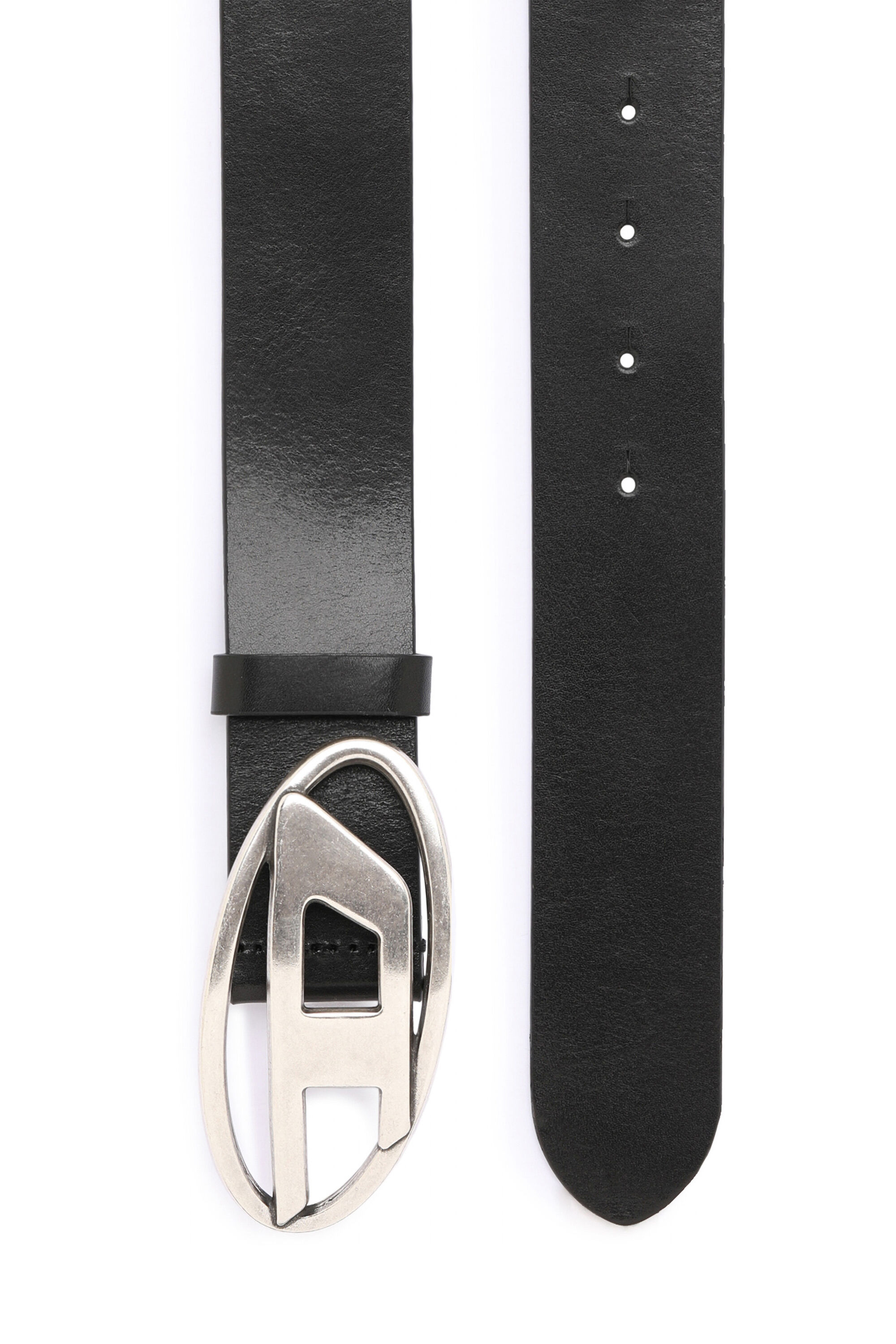 B-1DR: Leather Belt with silver D logo buckle | Diesel