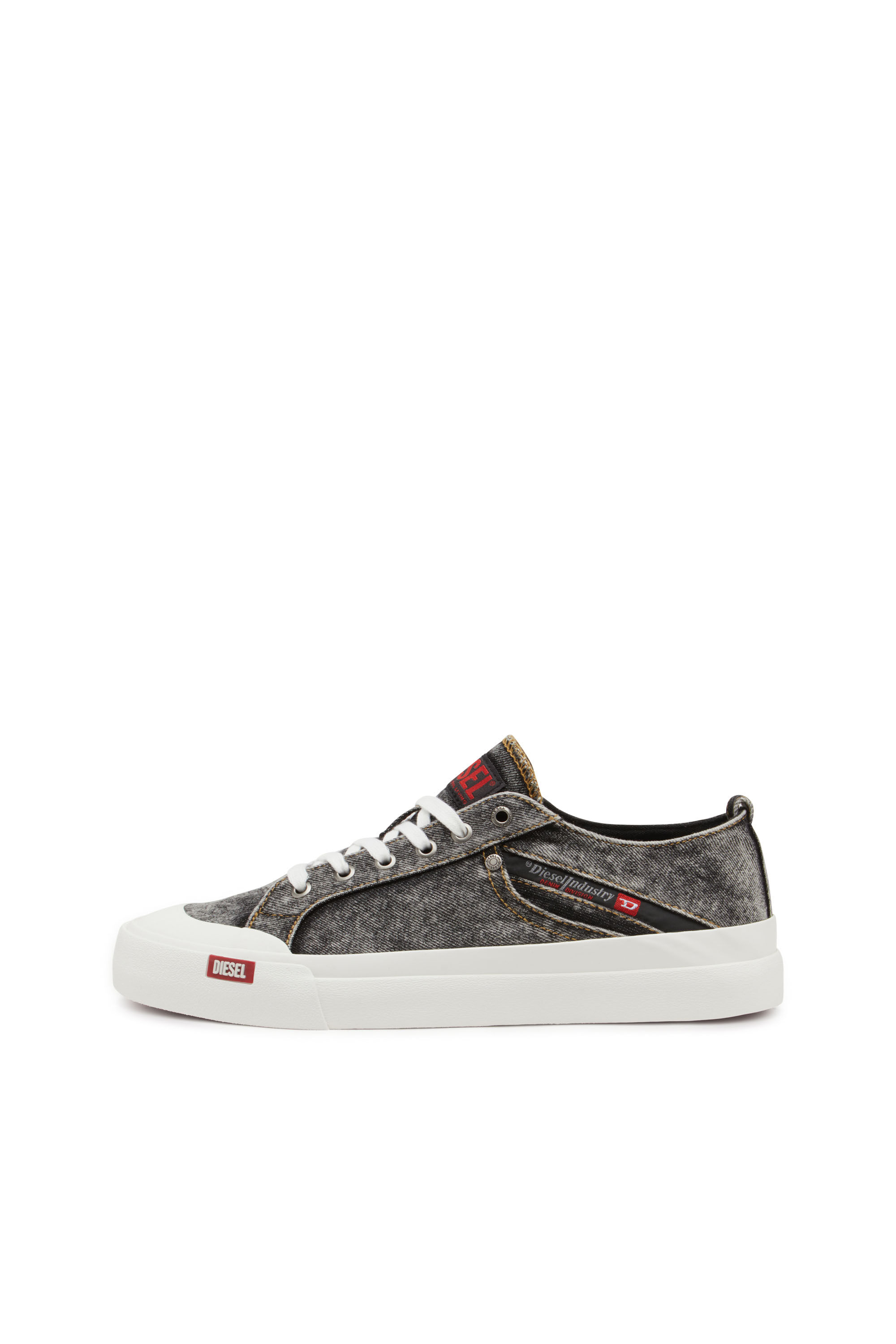 Men's S-Athos-Denim sneakers with pocket detail | Black | Diesel