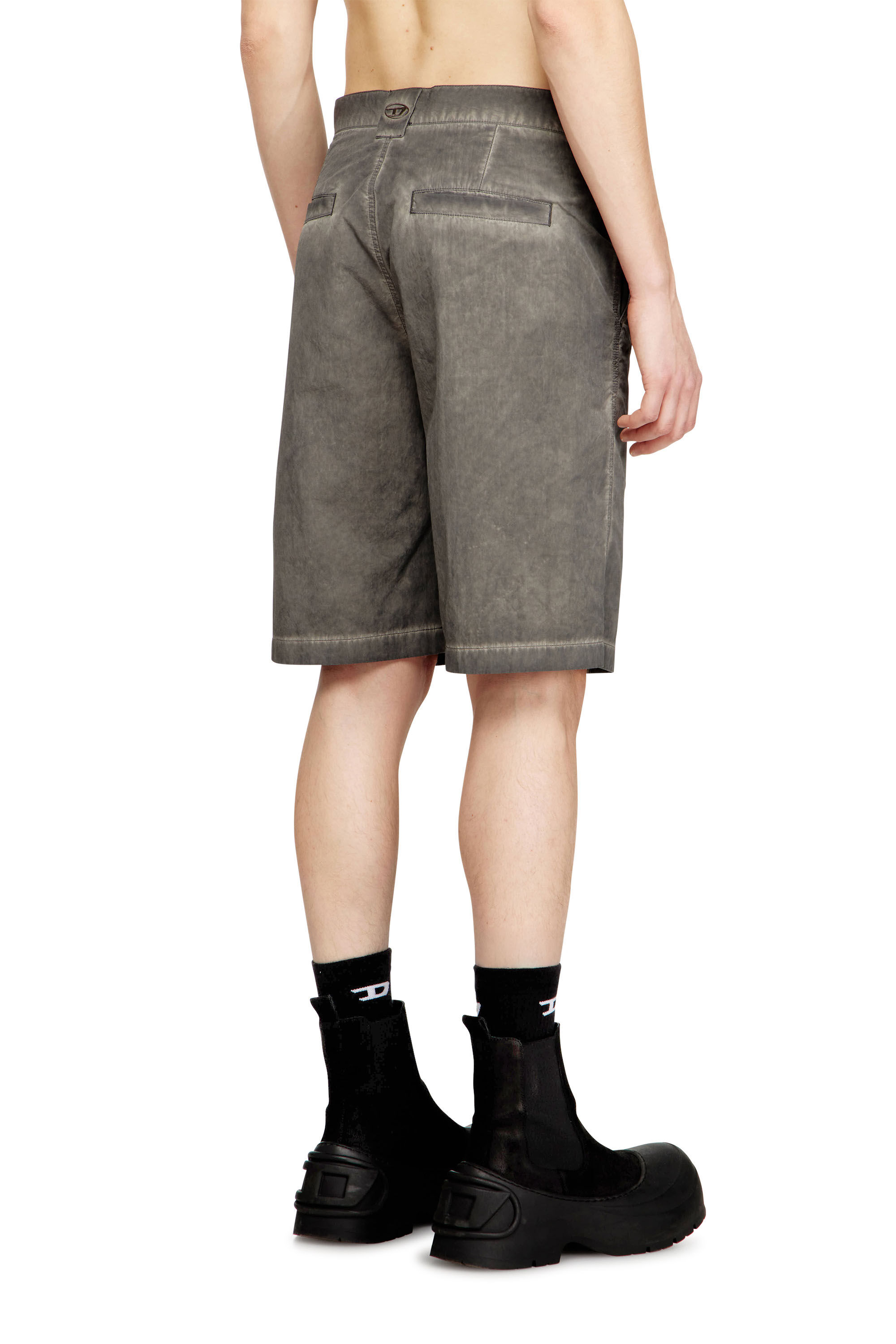 Men's Nylon-cotton shorts with pigment dye | Grey | Diesel TR
