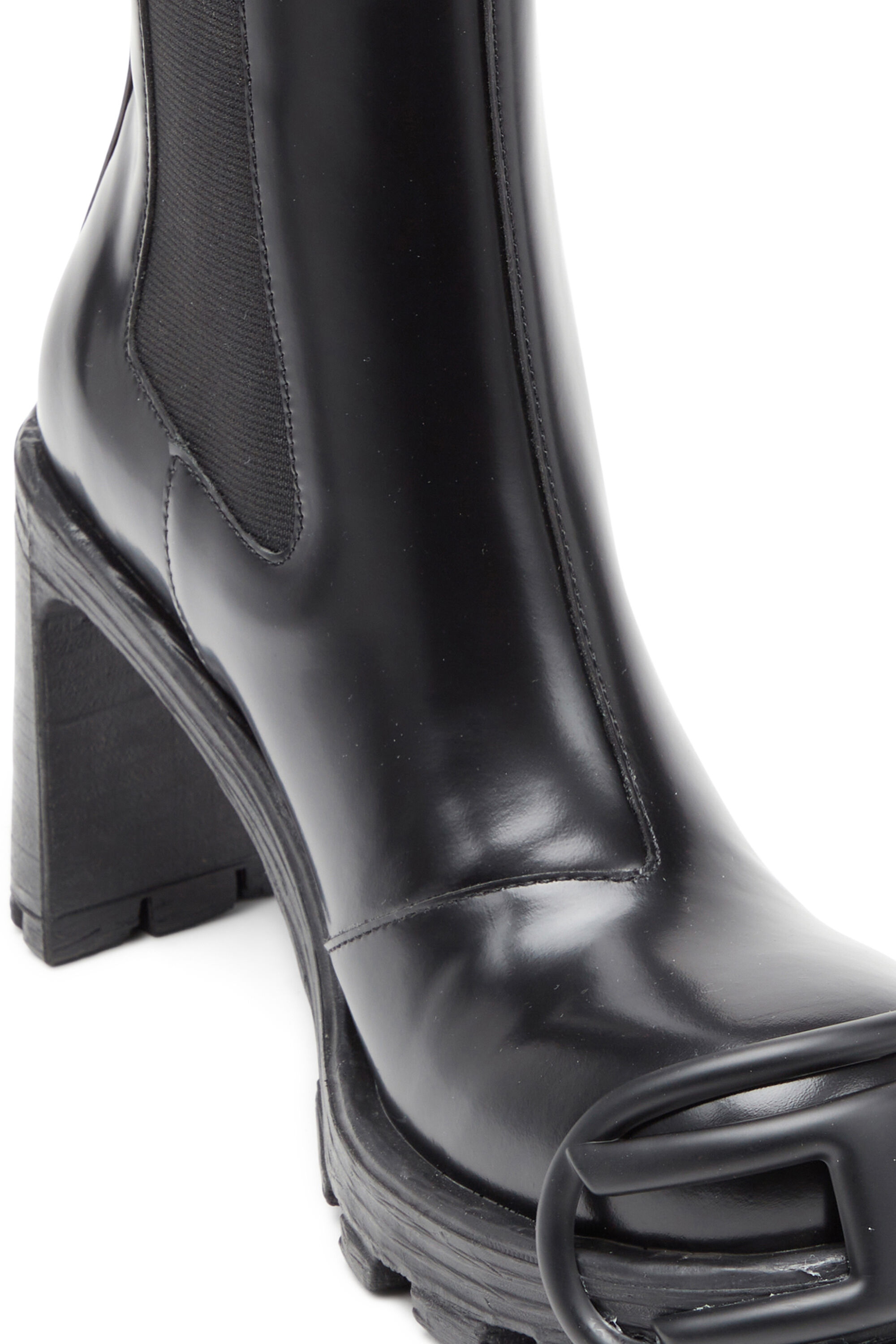Women's D-Hammer-High-heel boots with Oval D plaque | Black | Diesel