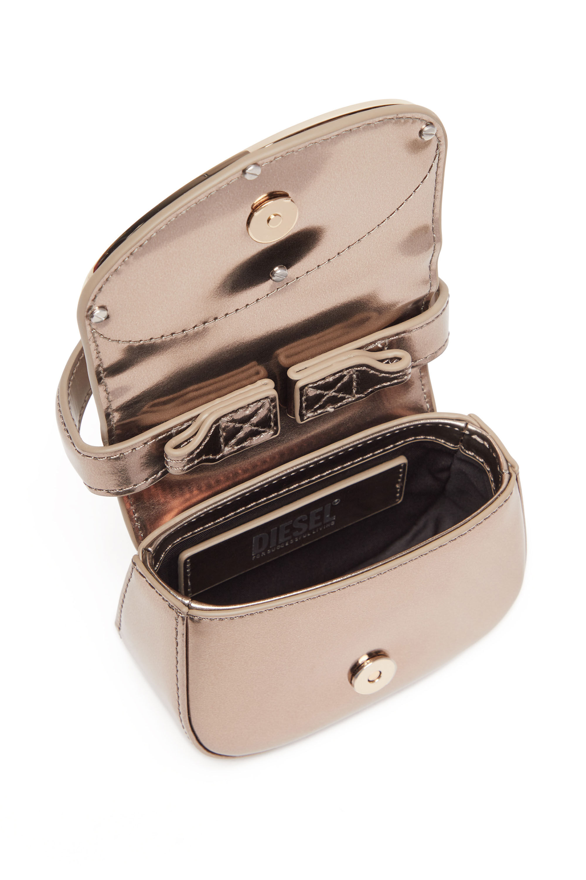 ★DIESEL★ 1DR XS S Tote Bag Gold X08957PS202H2382 X08957PS2 1DR-XS-S Woman: Mini bag in mirrored leather | Diesel