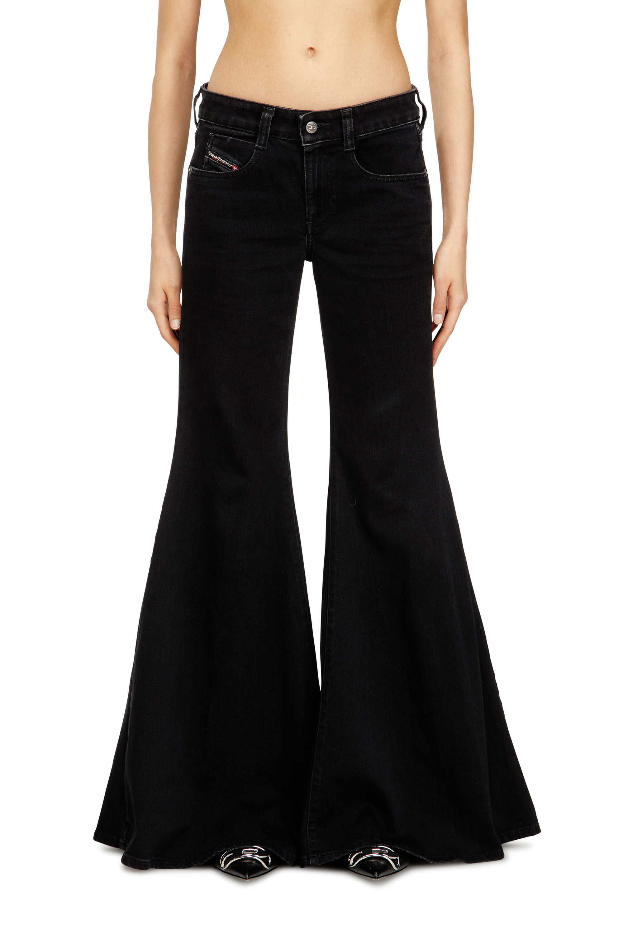 Women's Flare Jeans | Black/Dark grey | Diesel 1970 D-Bleess