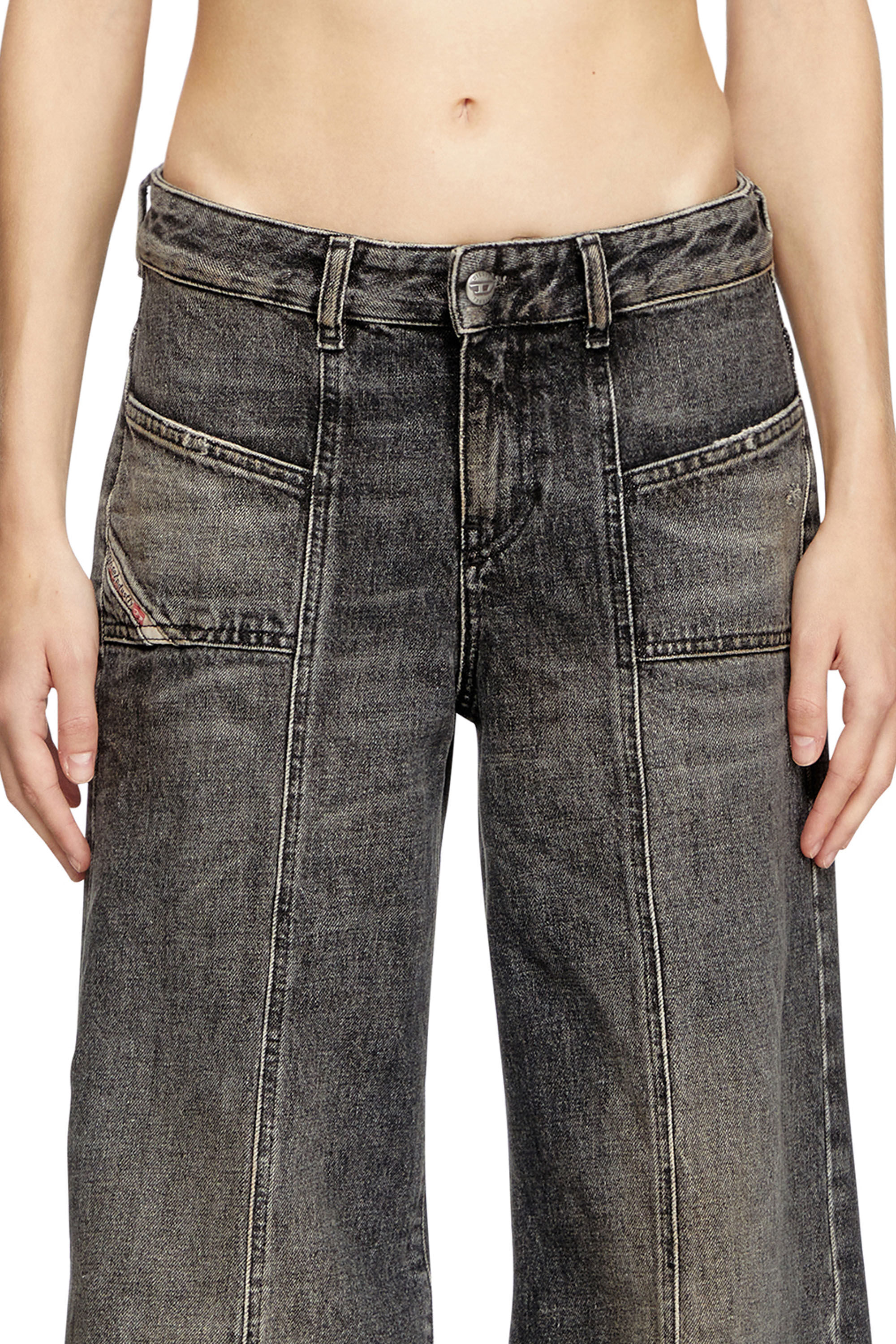 Women's Flare Jeans | Black/Dark grey | Diesel D-Akii
