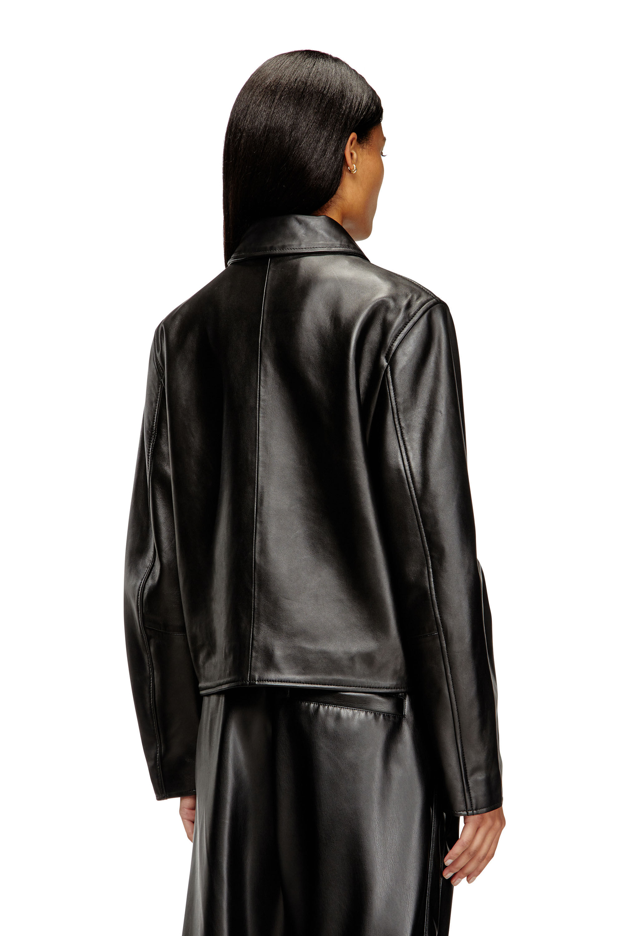 Diesel - L-AMAR-FEM-S2, Woman's Coach jacket in leather in Black - 4