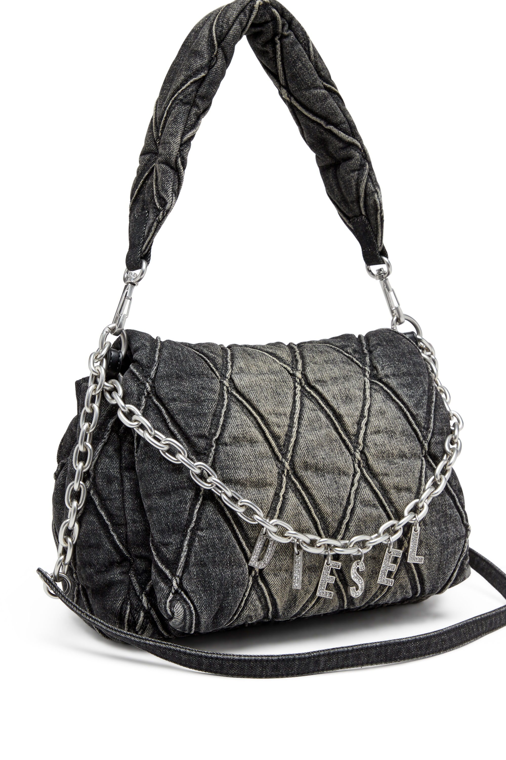 Diesel Women Y2K Archive Shoulder Bag 2Way Chain Black