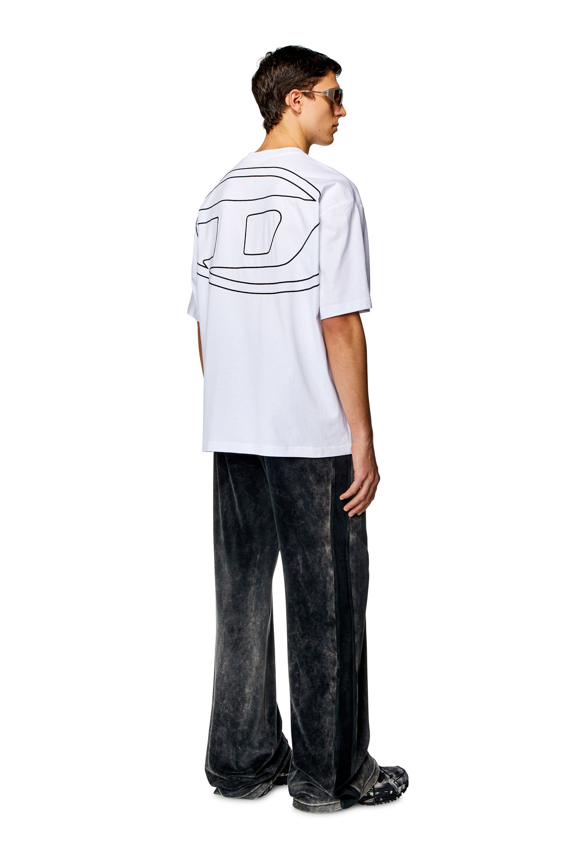 Men's oversized T-shirt with maxi oval D embroidery | Diesel