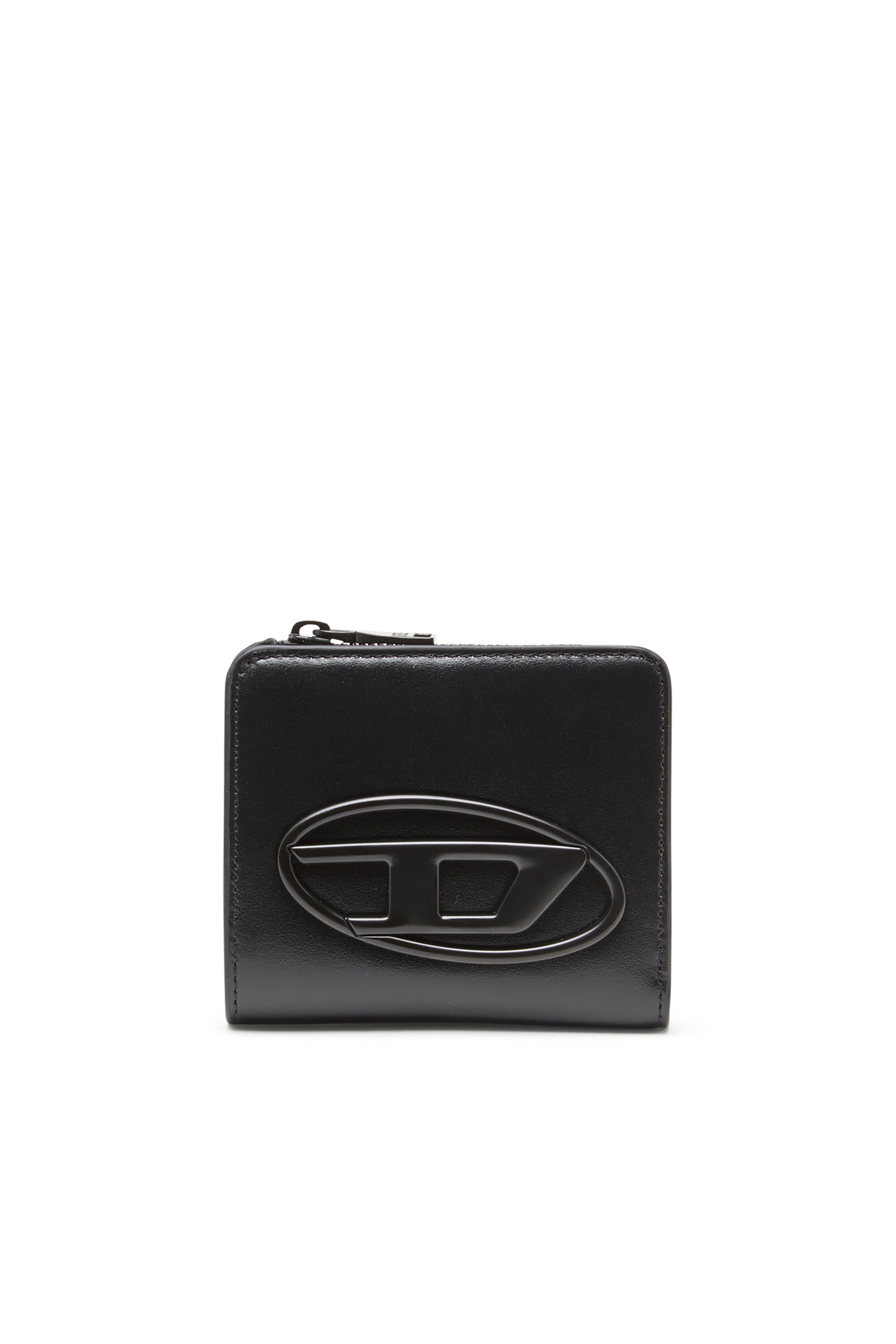 Diesel - HOLI -D BI FOLD ZIP L, Man's Zipped leather card holder in Black - 1