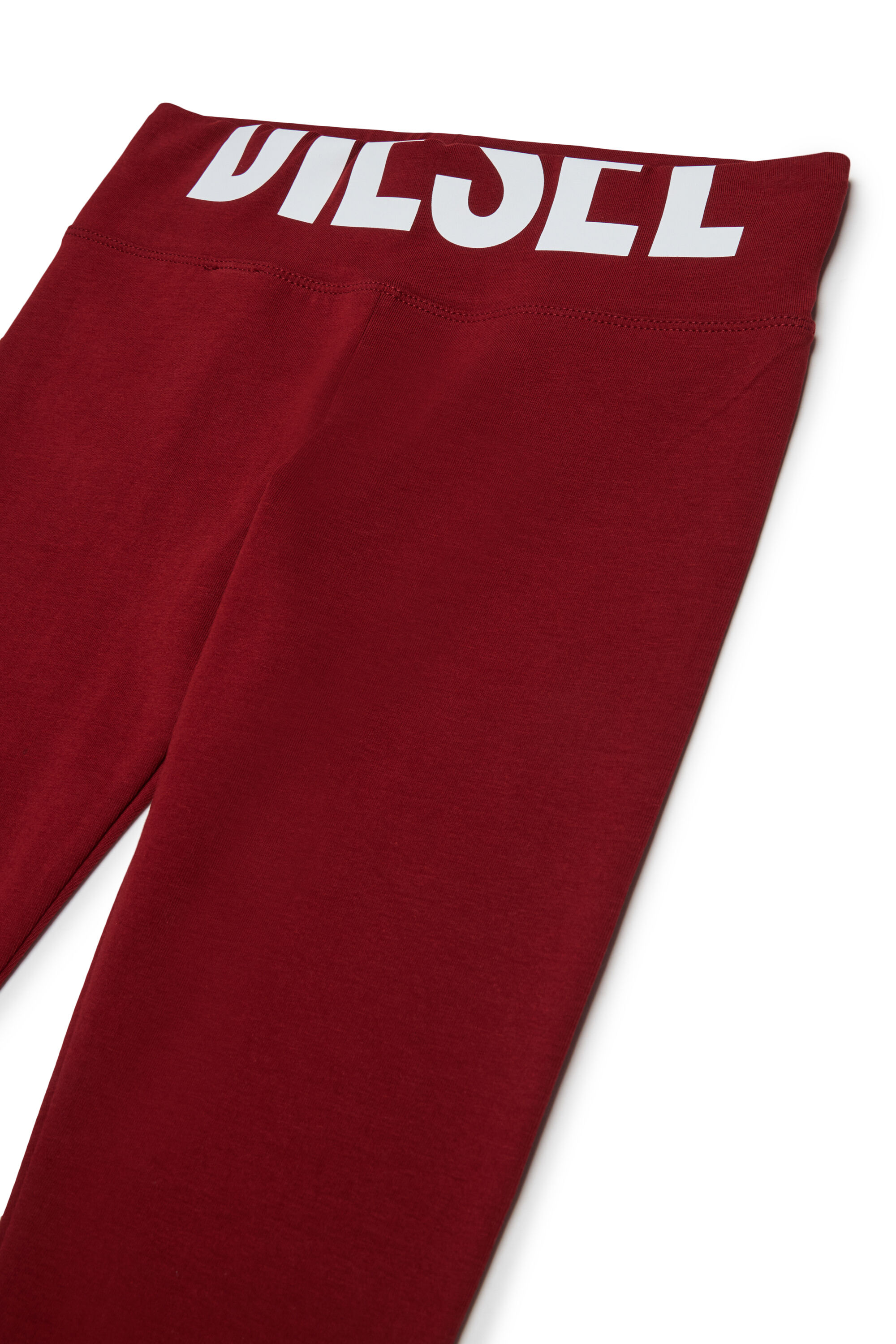 Diesel - PCEFY, Woman's Cotton leggings with cut-off logo in Red - 3