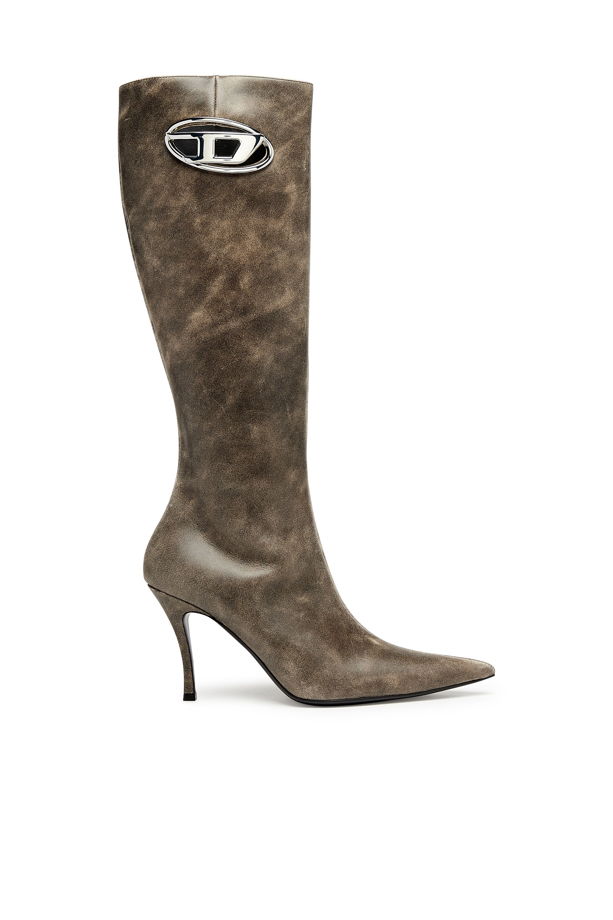 Women's D-Venus HBT - Treated leather boots with oval D plaque | D
