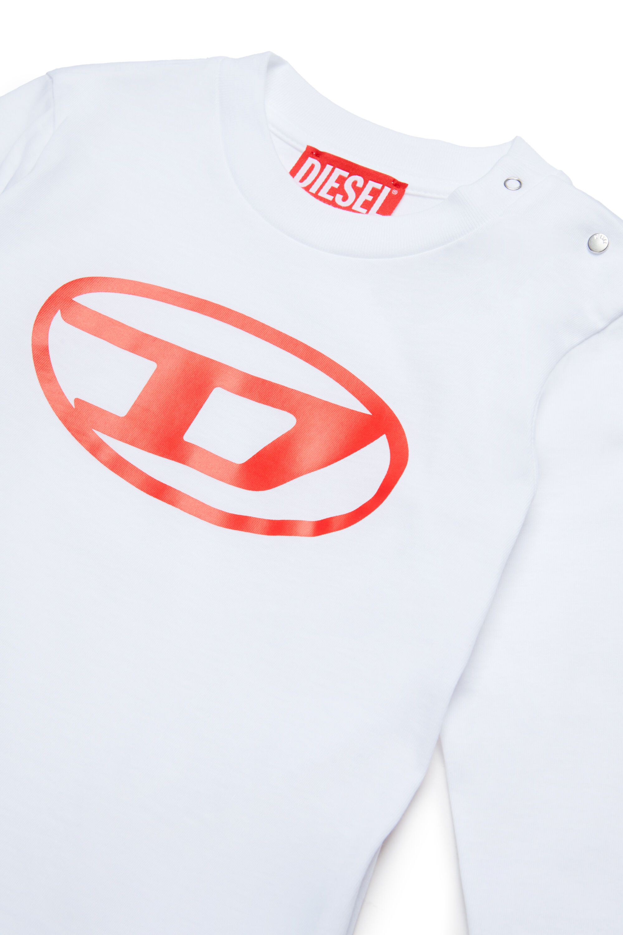 Diesel - TCERBLSB, Unisex's Long sleeve T-shirt with Oval D in White - 3