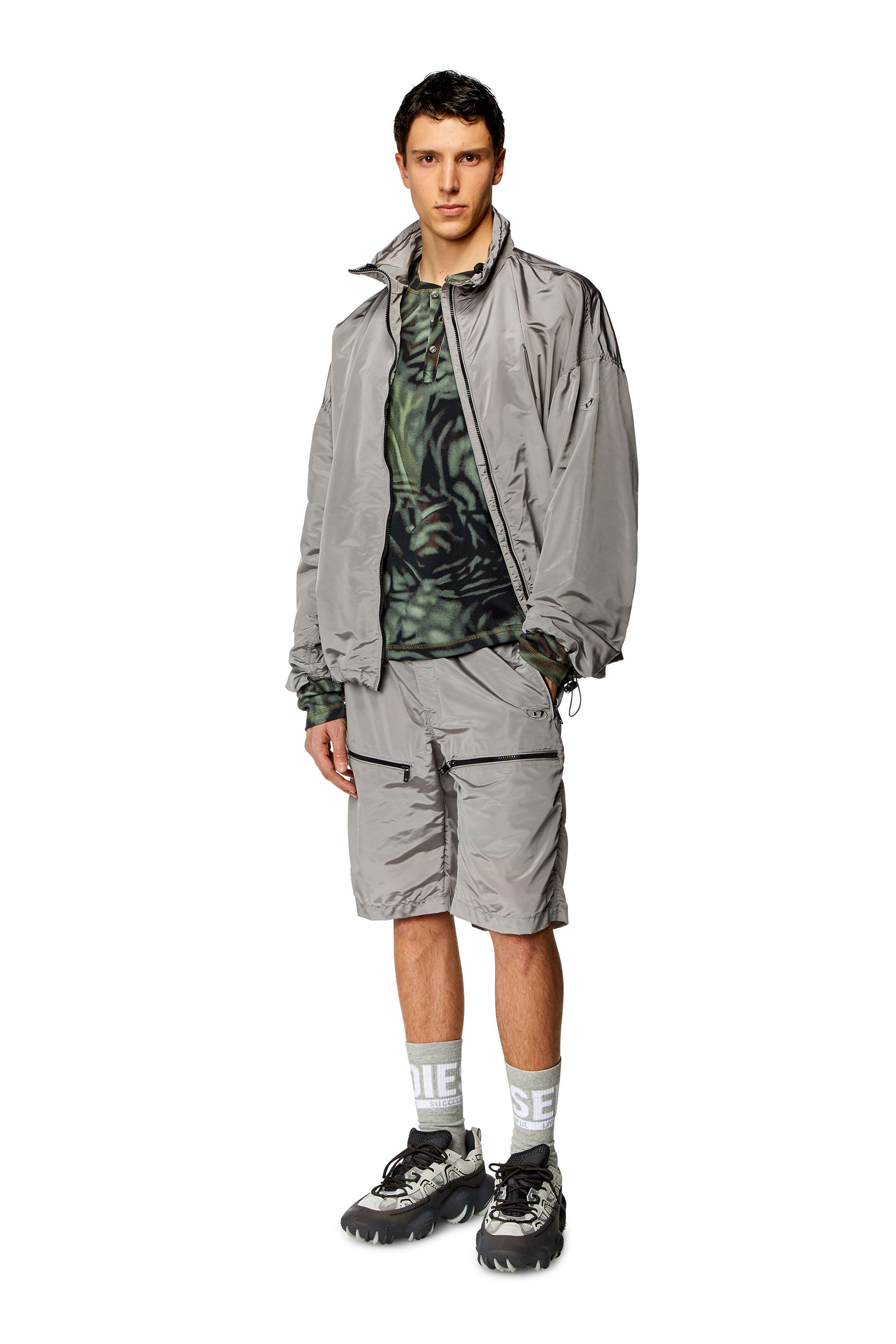 【１着でも送料無料】 top Ribbed Men's with Diesel | Green | print zebra-utilitarian トップス