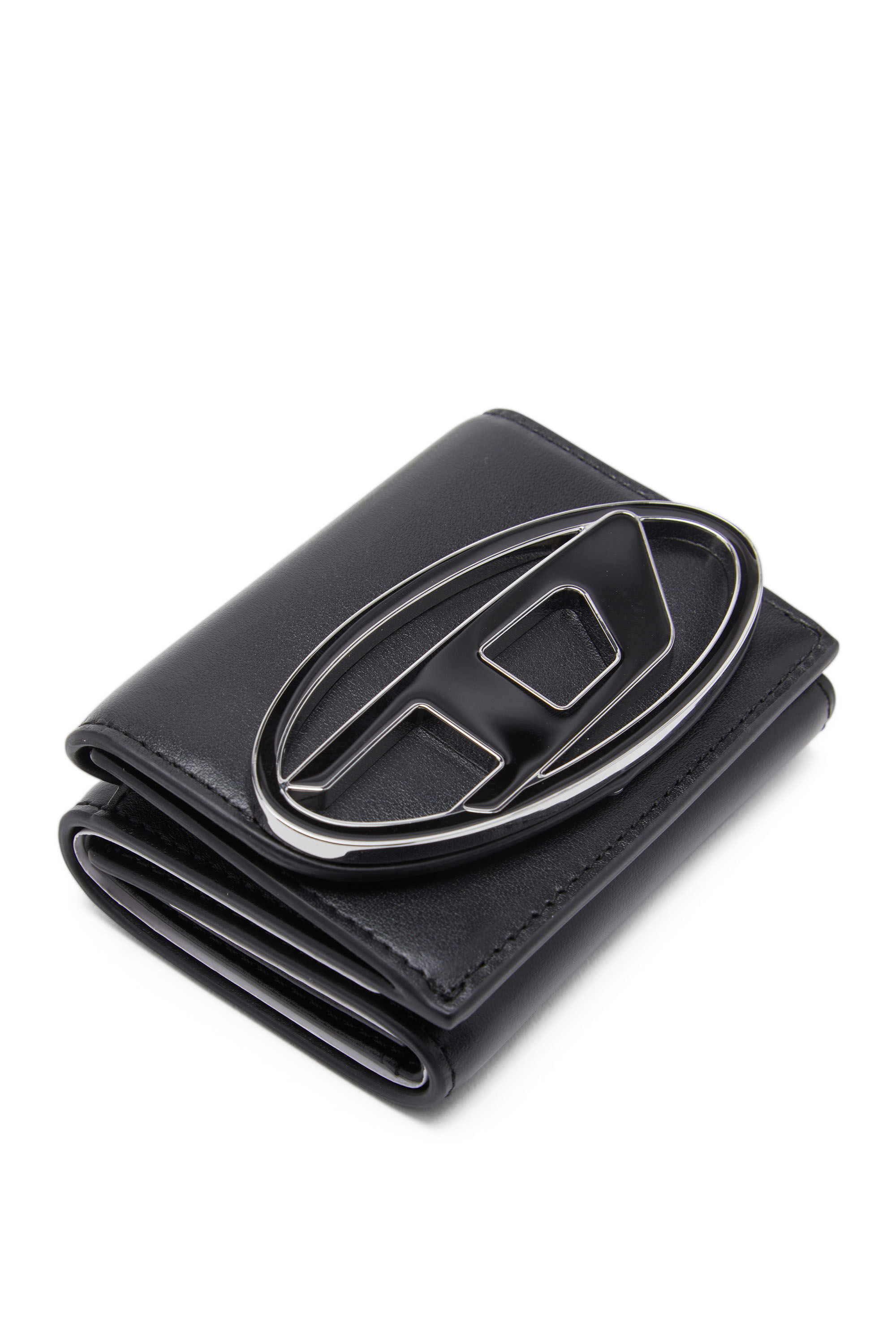 Women's Tri-fold wallet in leather | Black | Diesel