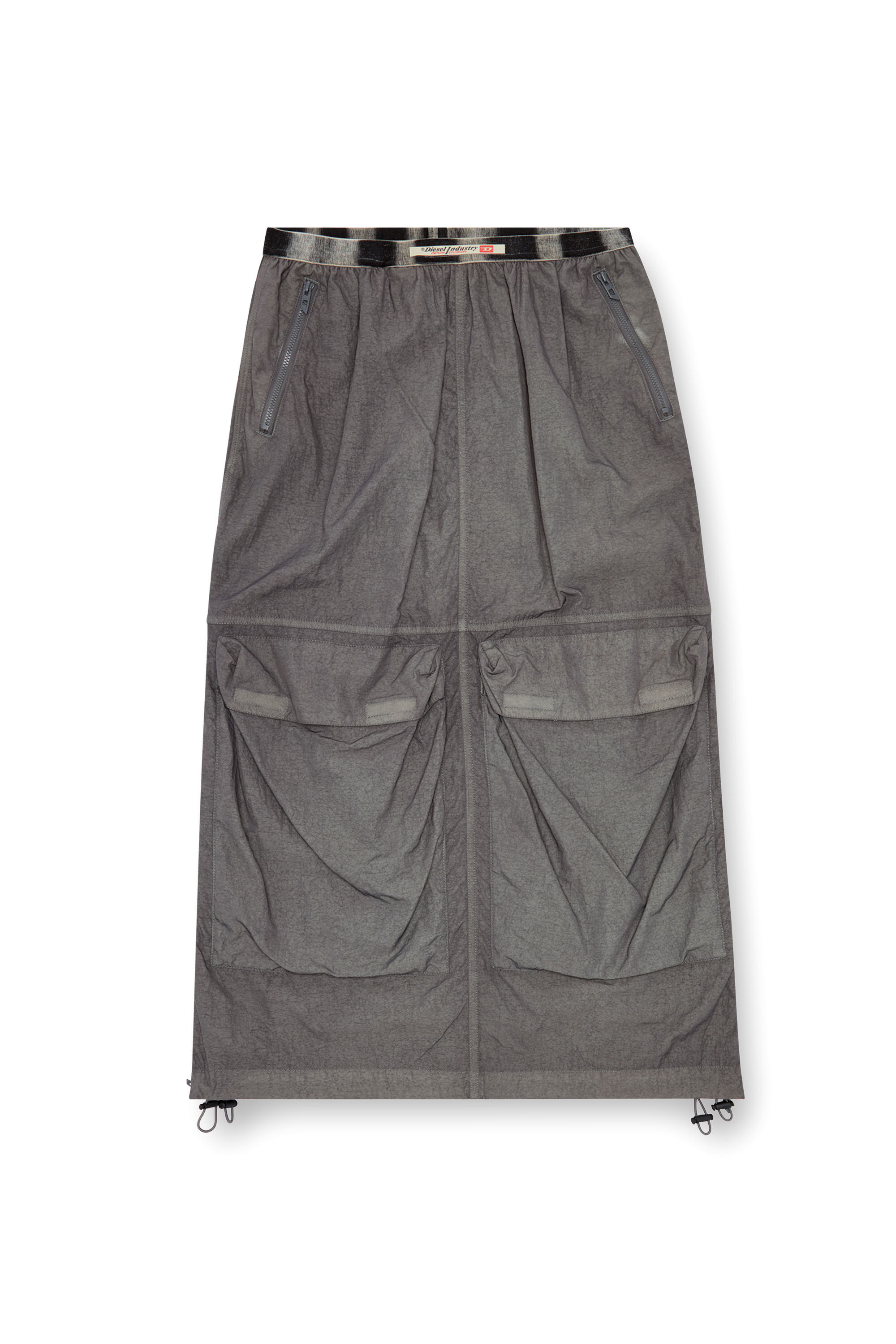 Women's Cargo midi skirt in recycled nylon | Grey | Diesel