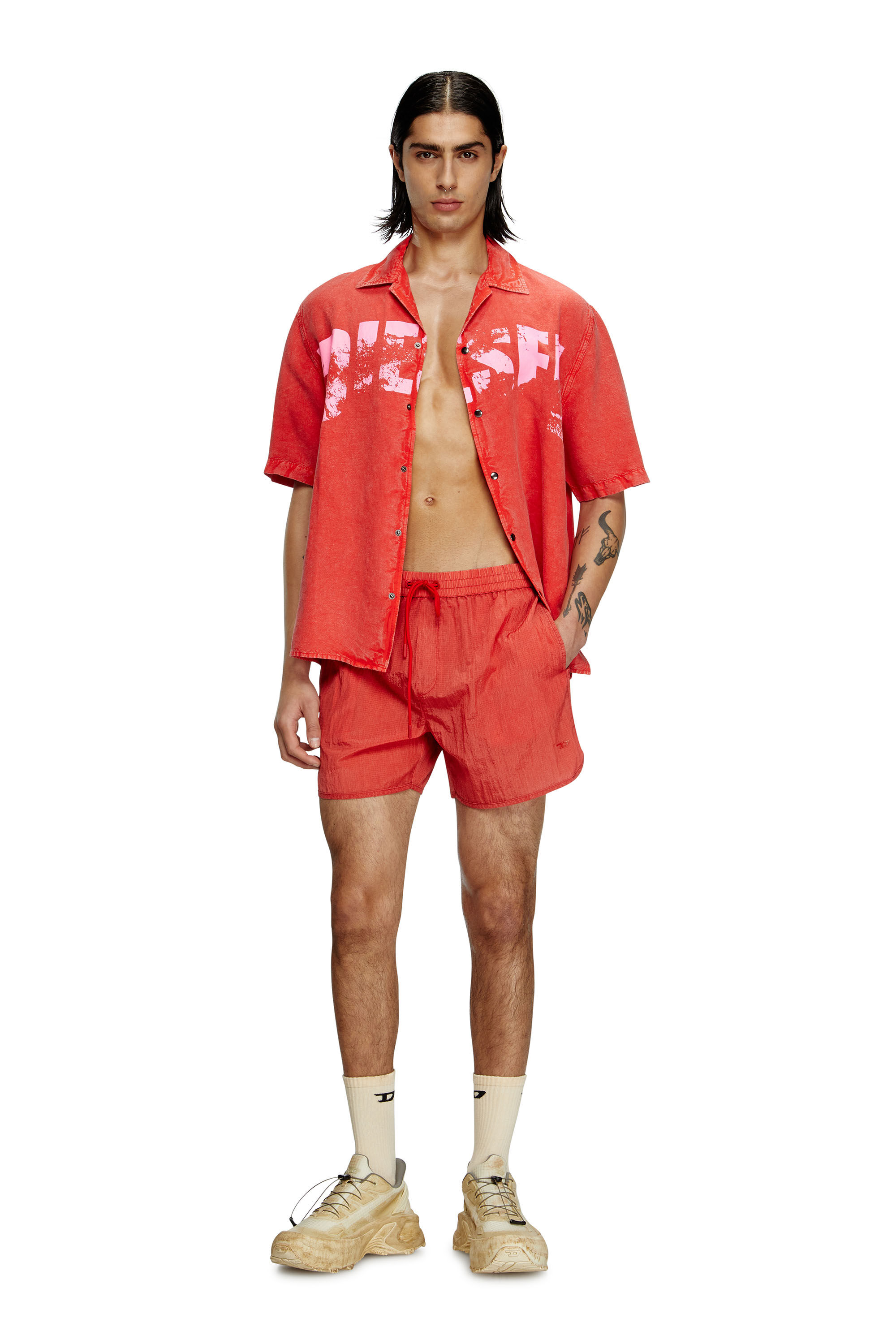 Diesel - JIMMIE-38-D-POP, Man's Mid-length swim shorts in treated ripstop in null - 2