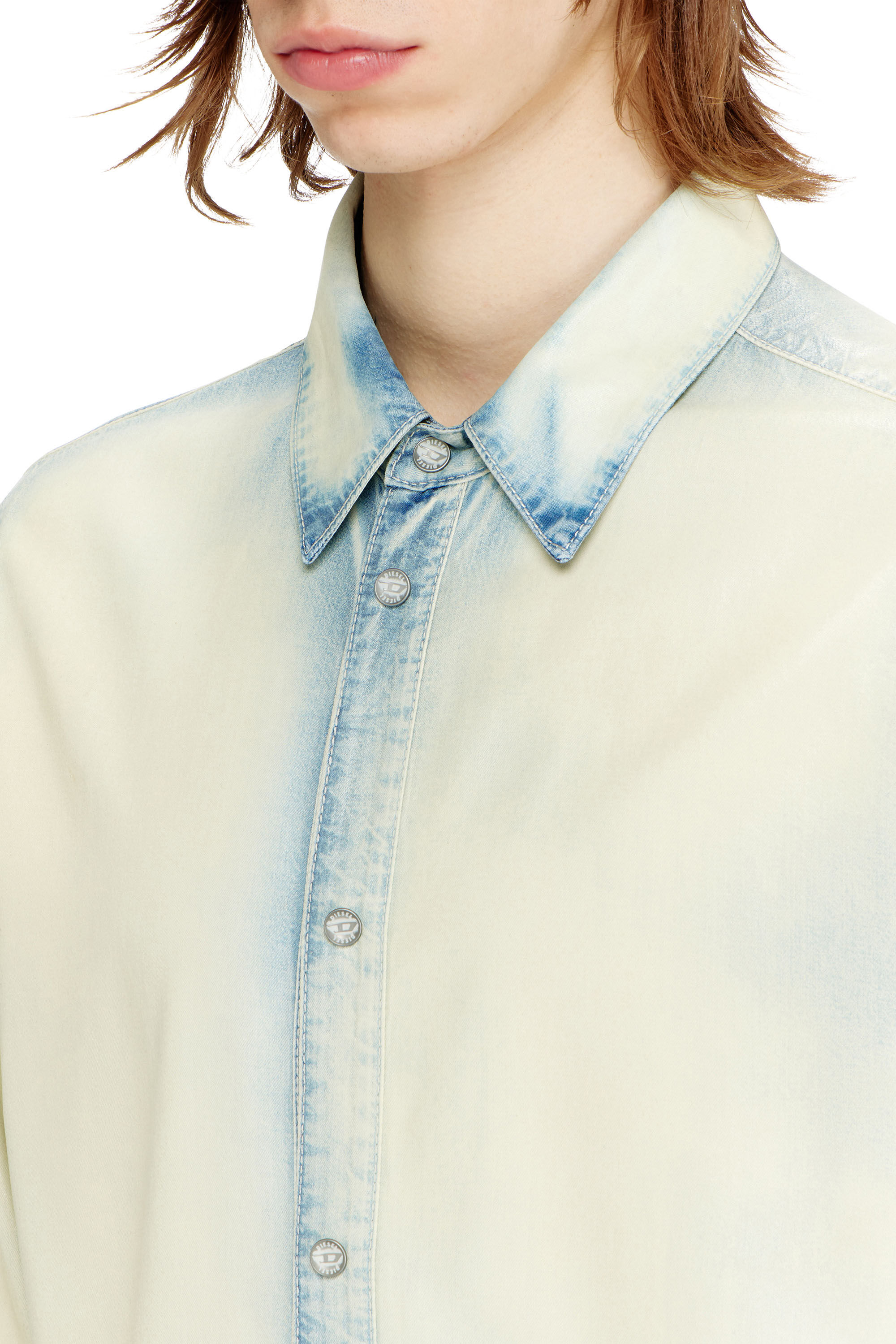 Men's Shirt in fluid X-Ray bleach denim | Blue | Diesel