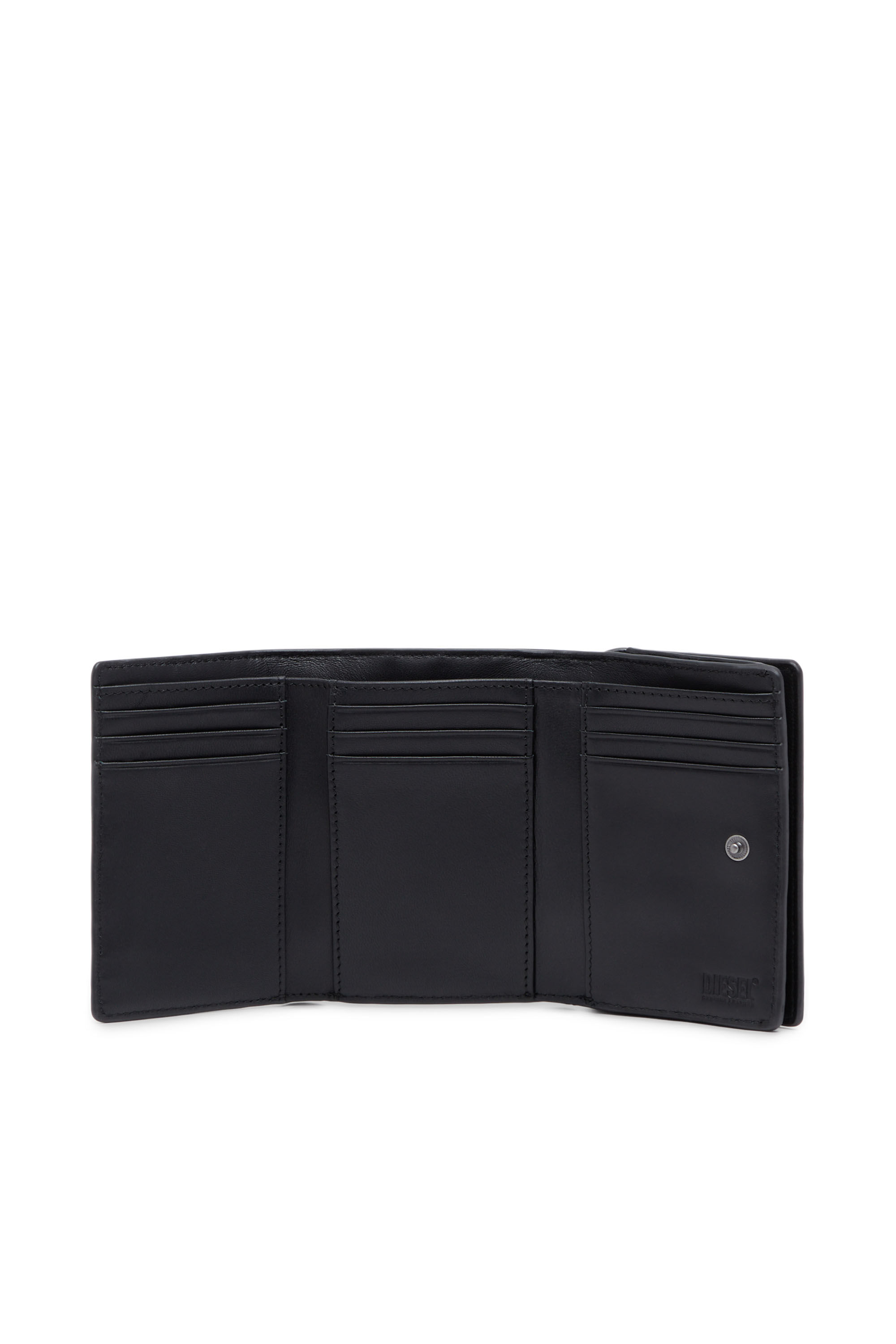 Men's Tri-fold wallet in croc-effect leather | Diesel