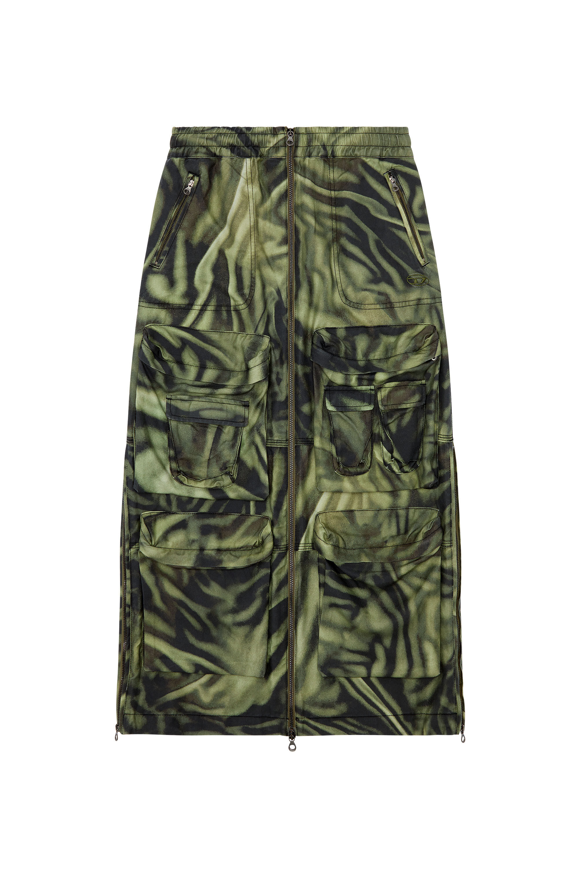 Women's Long cargo skirt with zebra-camo print | Multicolor | Diesel