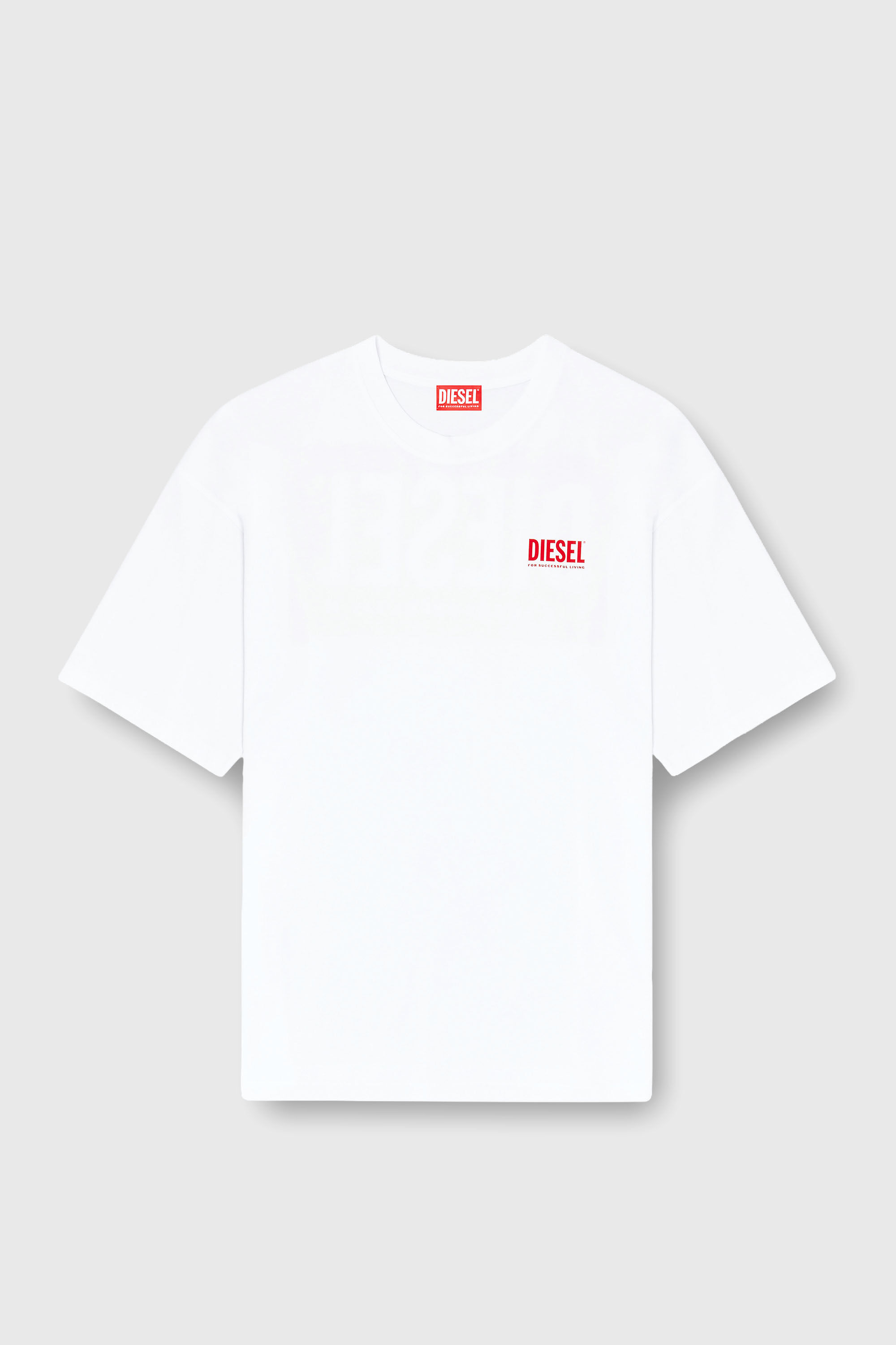 Men's Cotton T-shirt with Diesel Biscotto print | White | Diesel TR