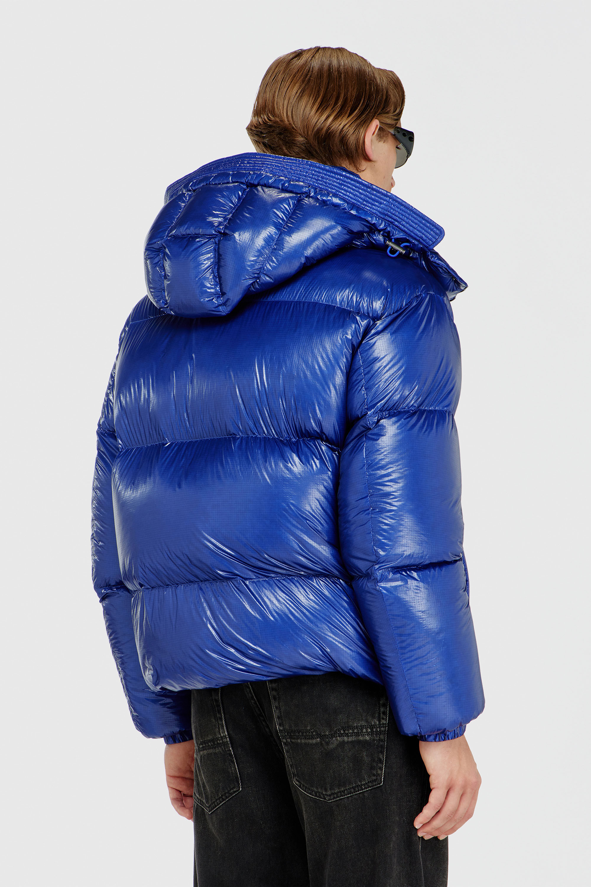 Diesel - W-ROLFYS-WRD-BKCP, Man's Down puffer jacket with detachable hood in Blue - 4
