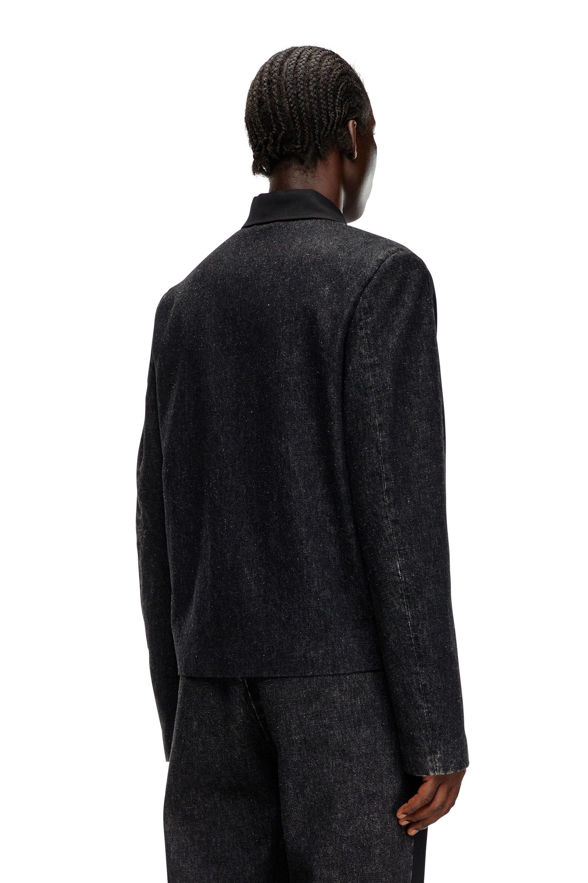 Men's Blouson jacket in wool blend and denim | Black | Diesel