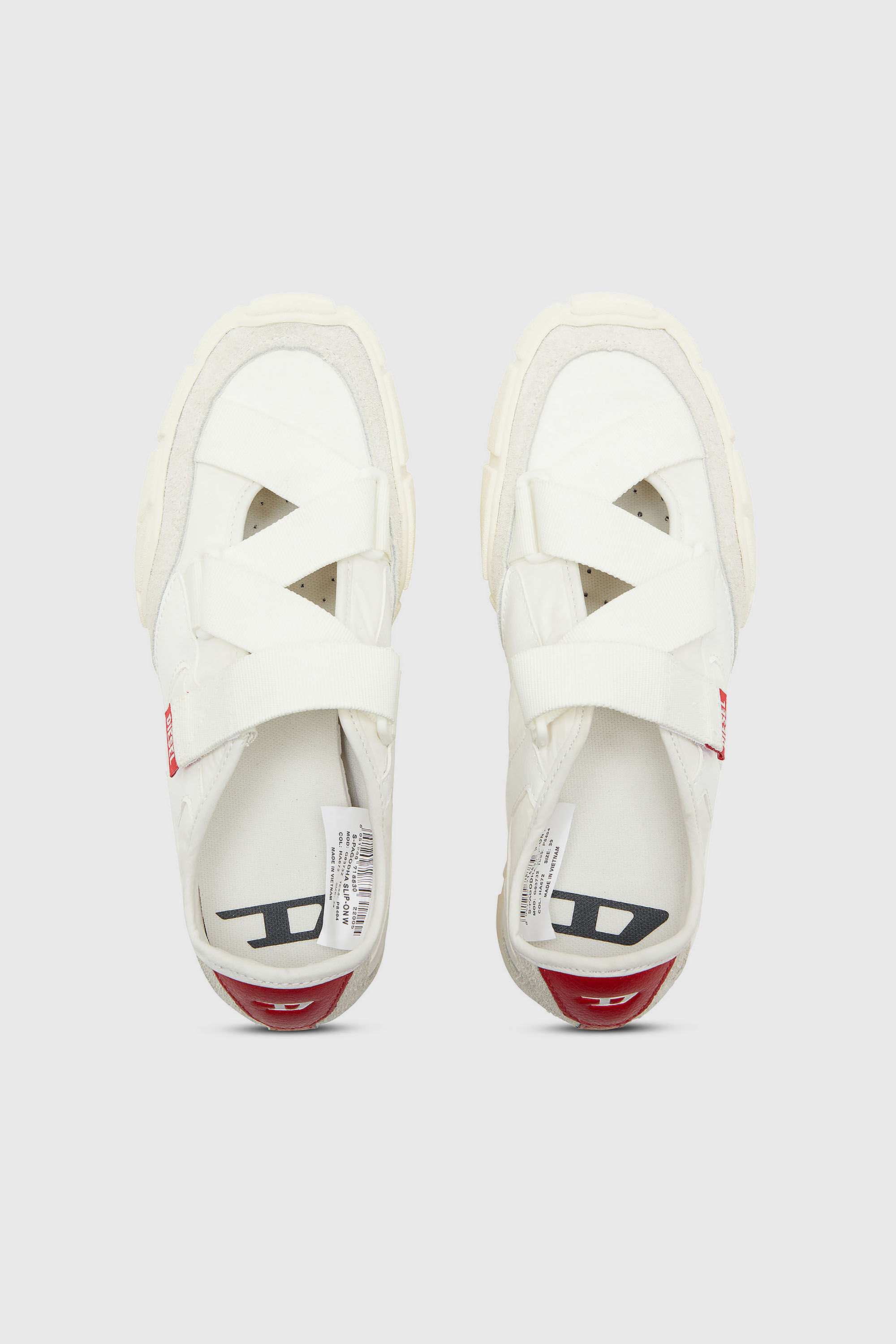 Diesel - S-PAGODHA SLIP-ON W, Woman's S-Pagodha-Tongue-free strap sneakers in ripstop in White - 4