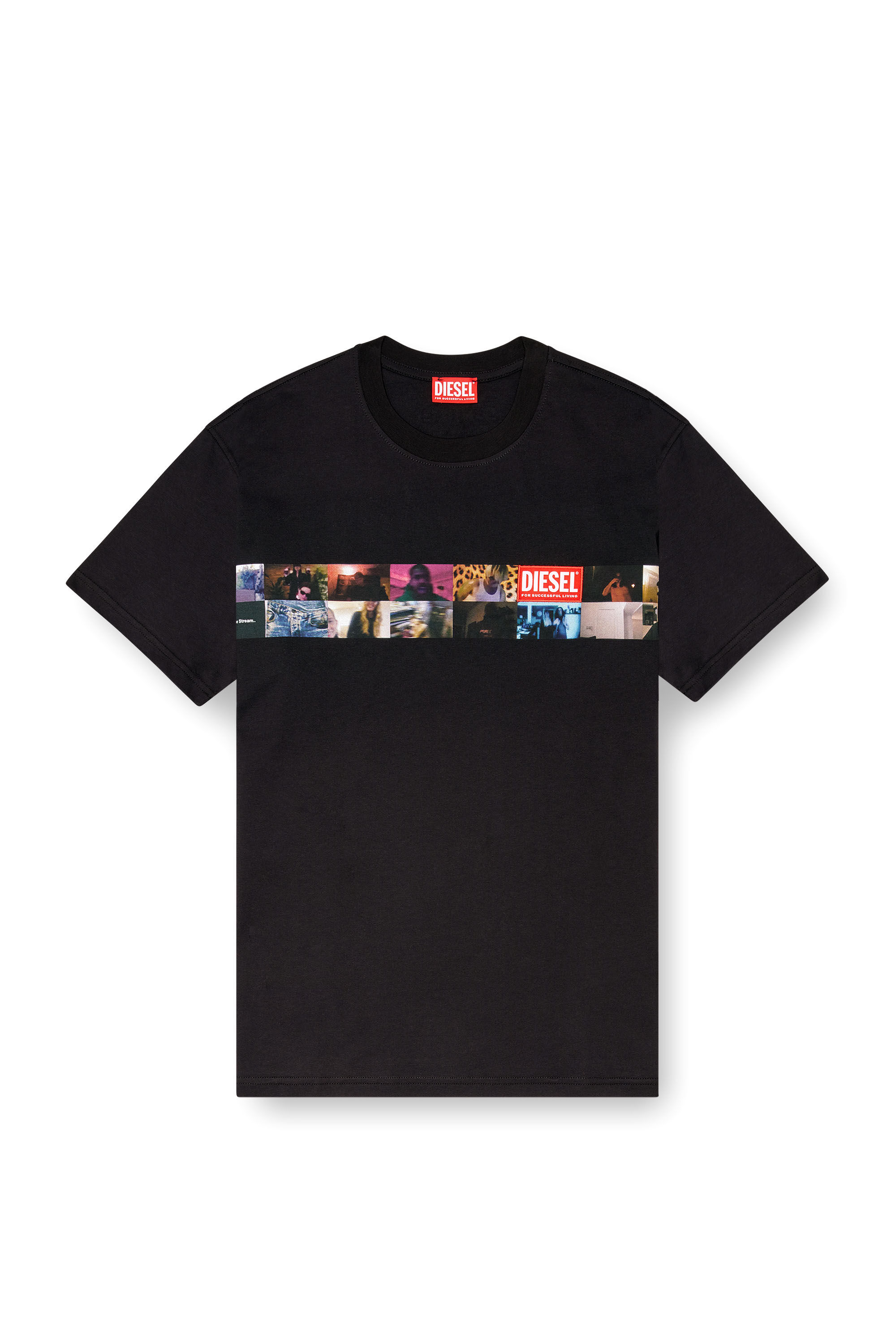 Men's T-shirt with Livestream print | Black | Diesel