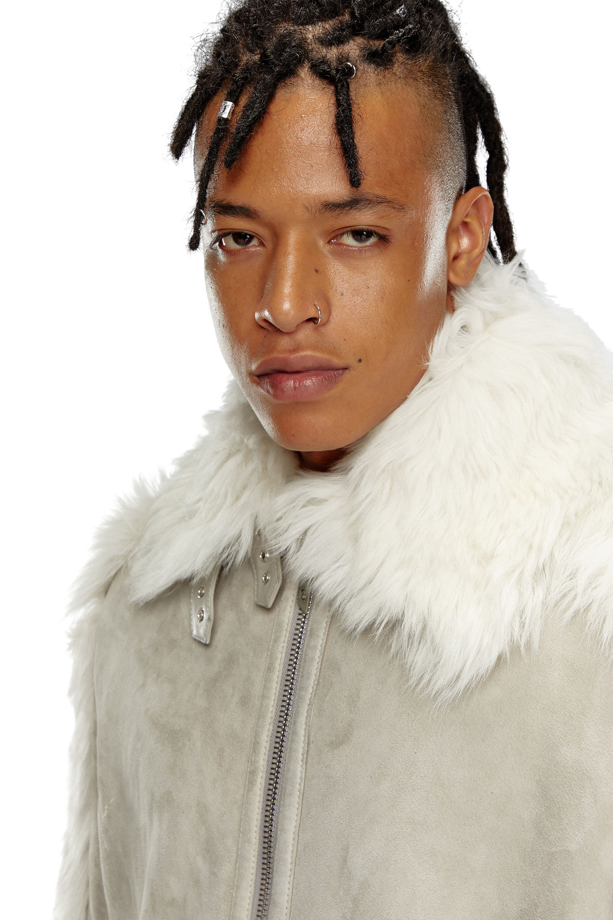 Men s Shearling jacket Grey Diesel