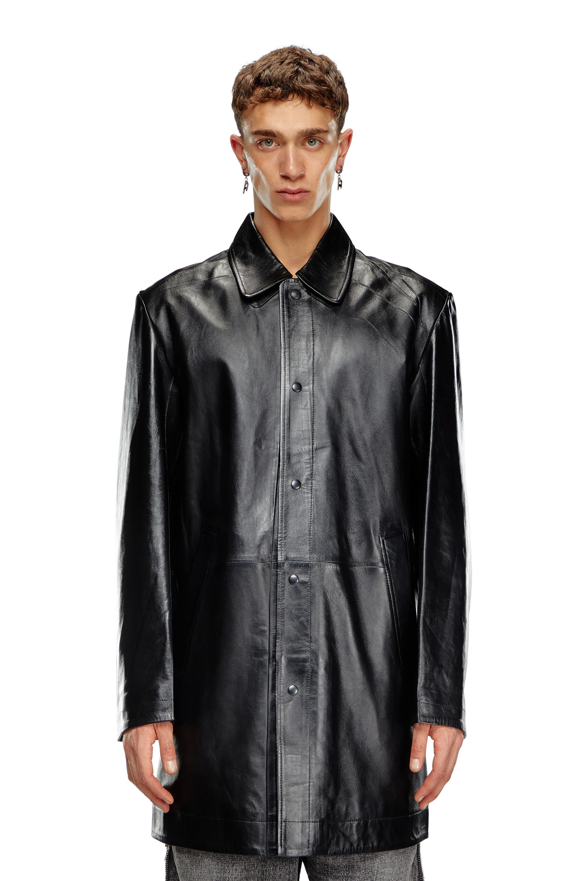再入荷アイテム Coated Men's leather Diesel | Black | coat ジャケット・アウター