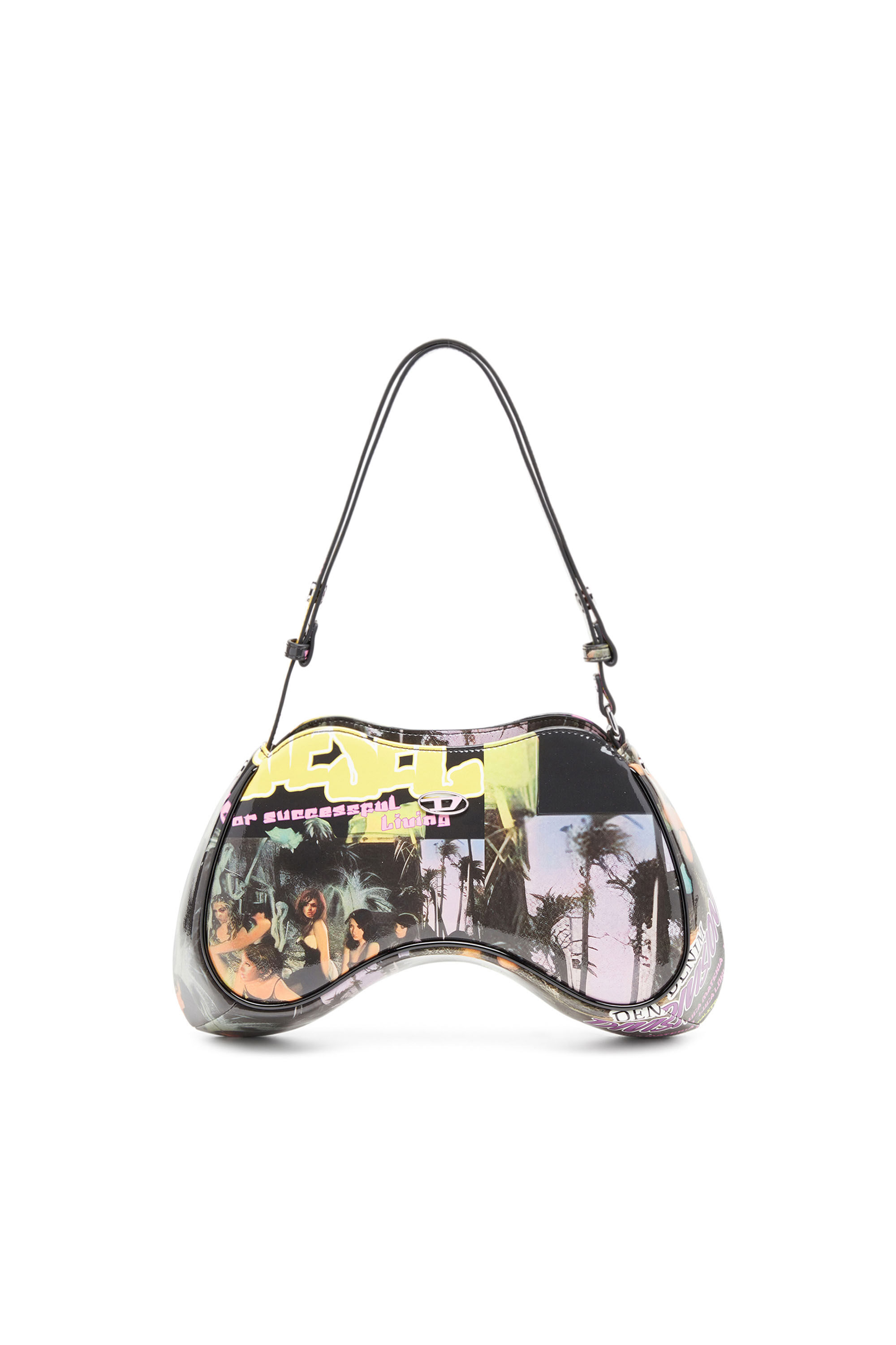 Women's Play-Shoulder bag in printed glossy PU | Multicolor Women's Play-Shoulder bag in printed glossy PU | Multicolor