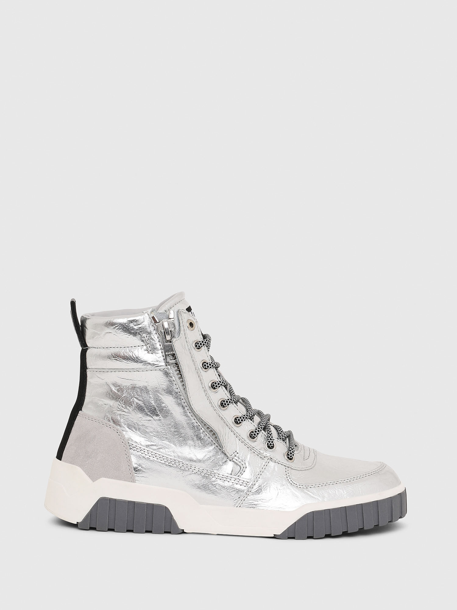 metallic high top sneakers womens