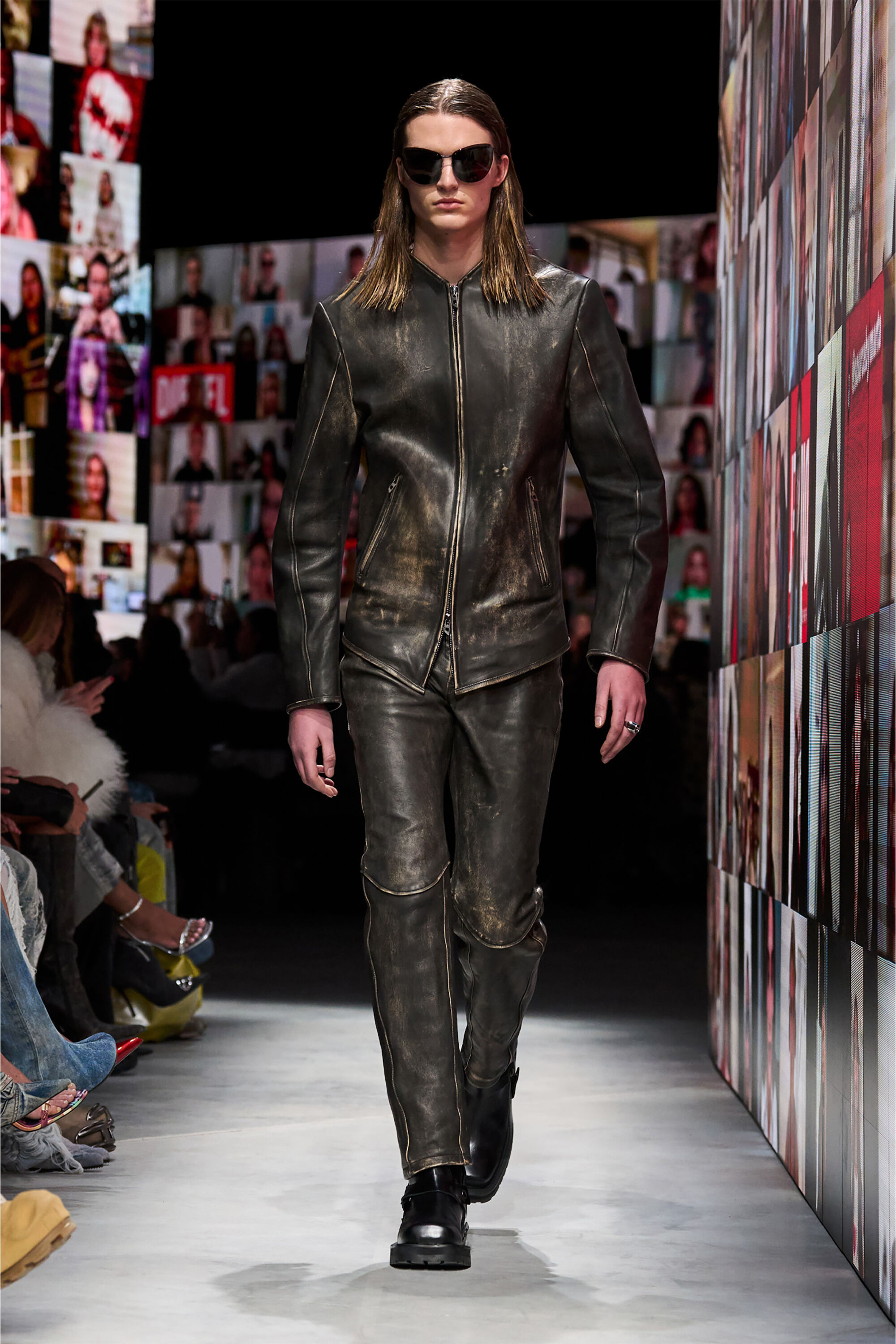 Diesel leather pants mens cheap