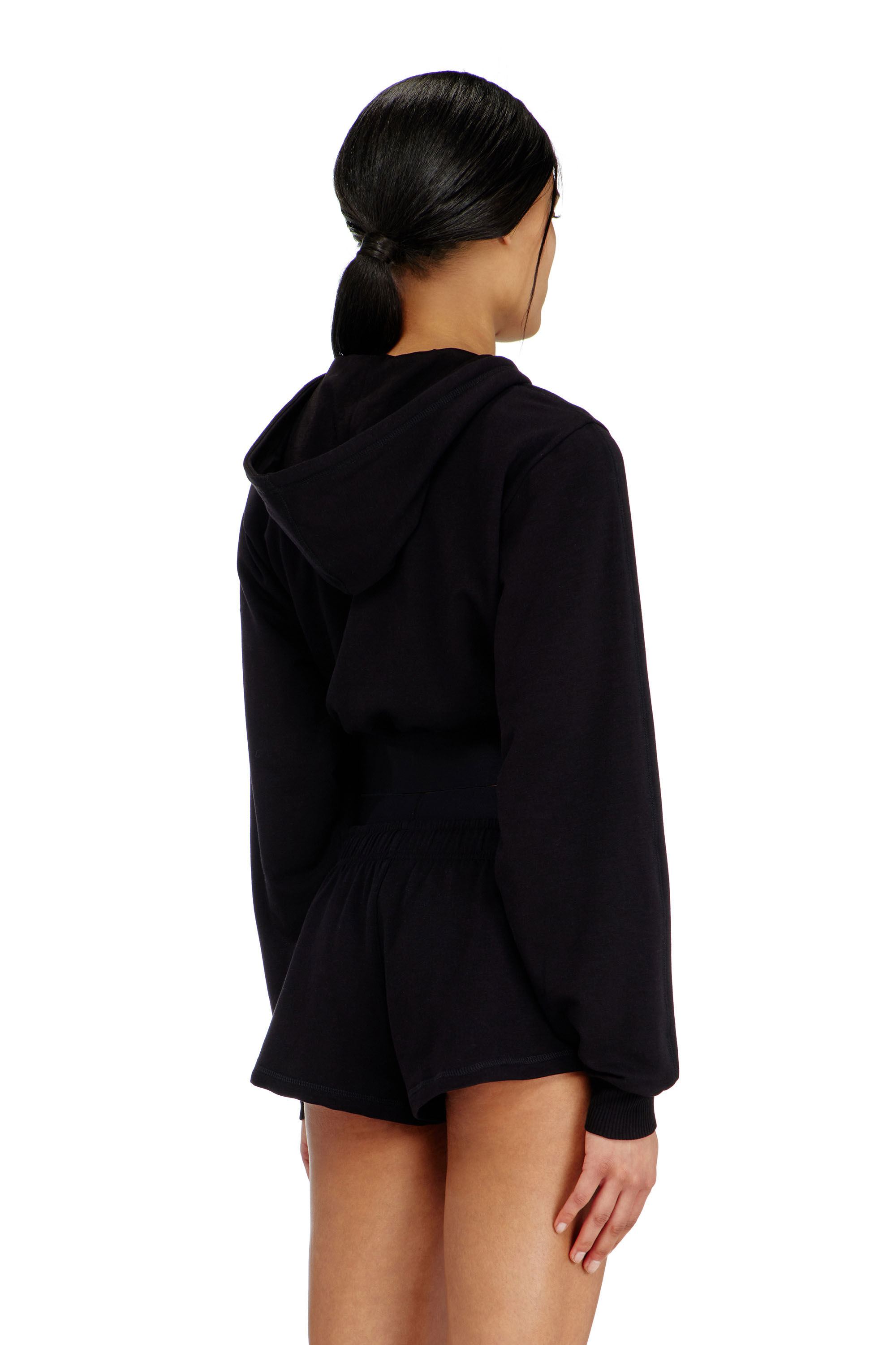 Women's Cropped hoodie with logo band | Black | Diesel {{Country}}